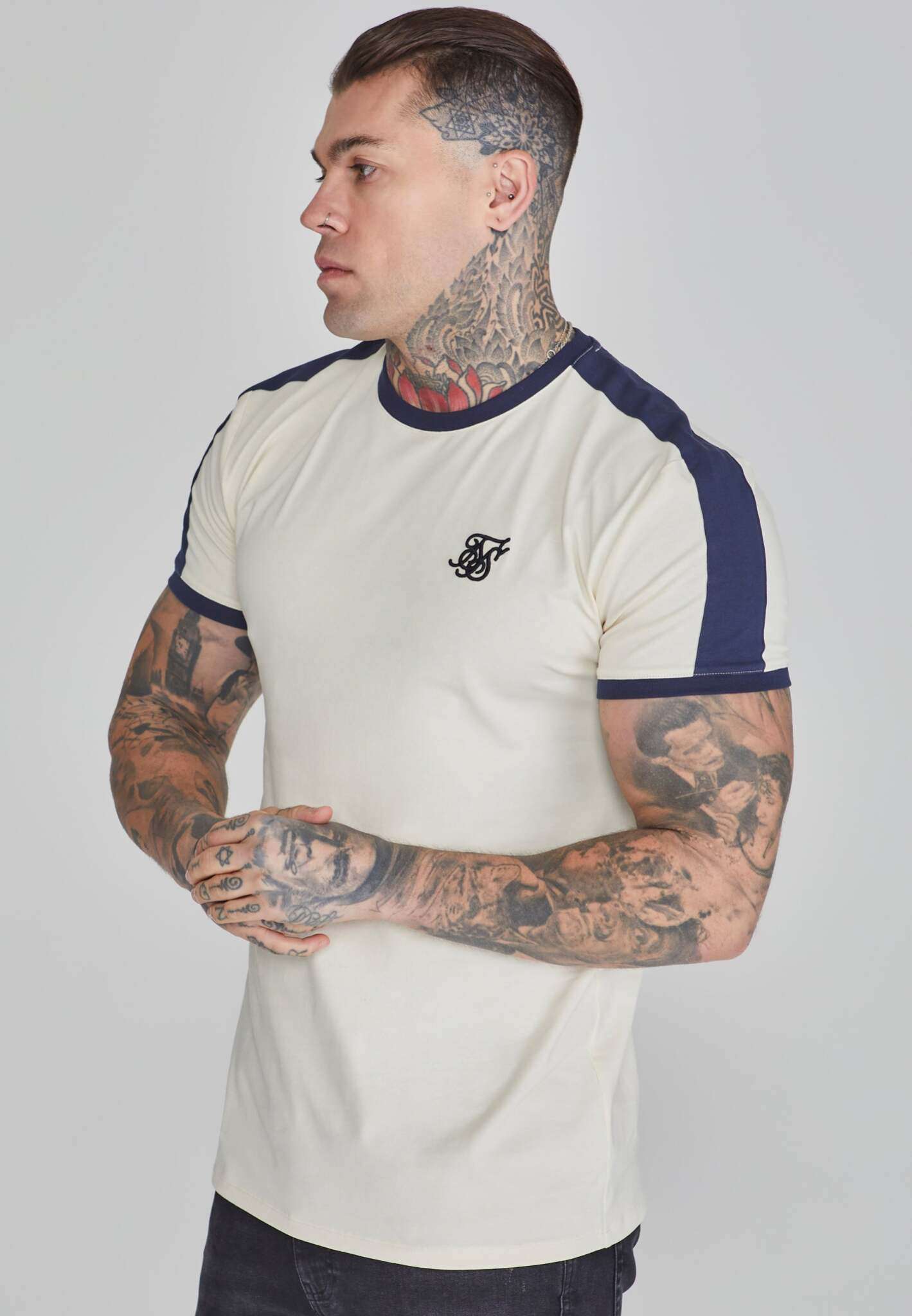 Wrestler T-Shirt in Ecru T-Shirts SikSilk