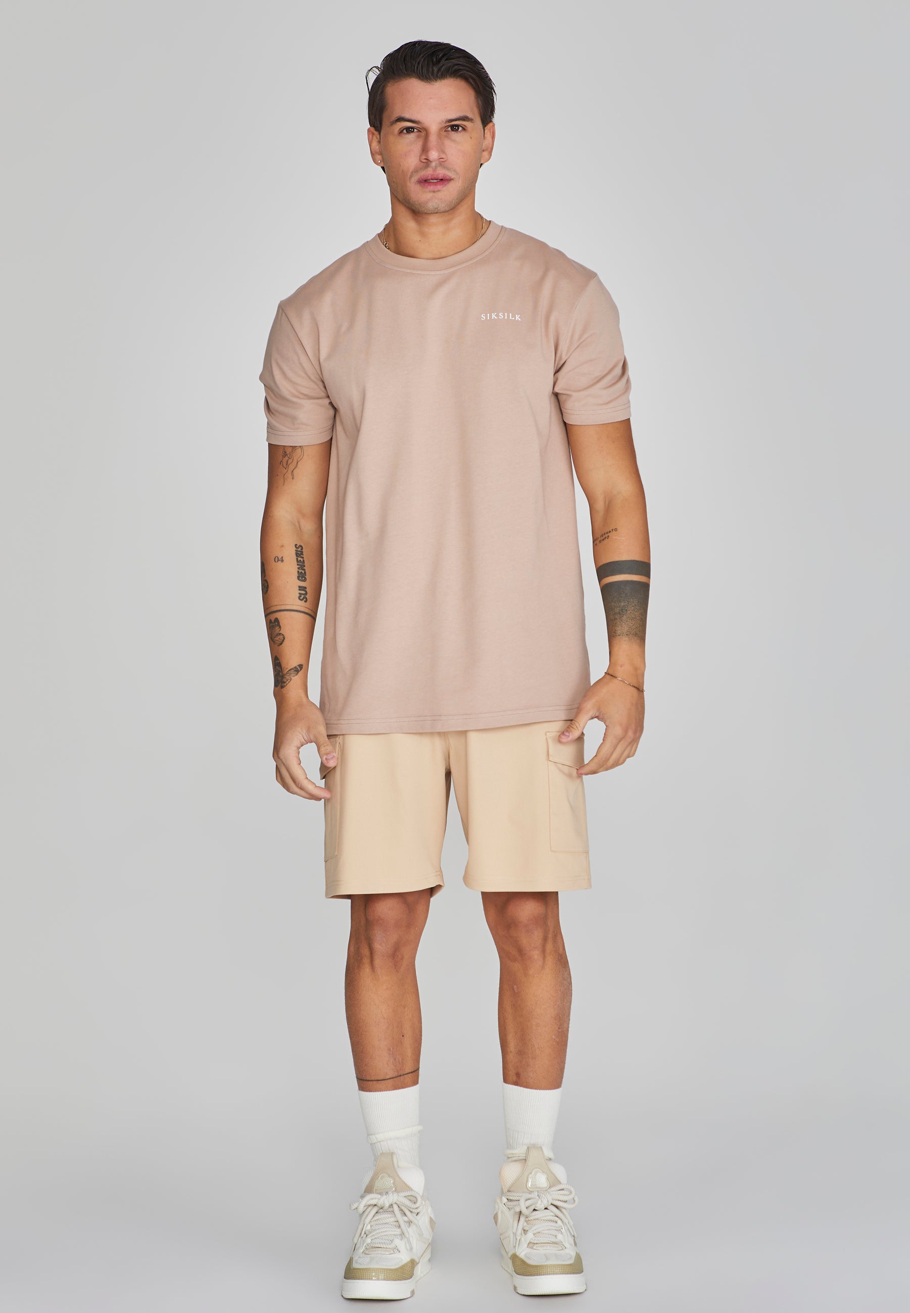 Graphic T-shirt in beige T-shirts SikSilk   