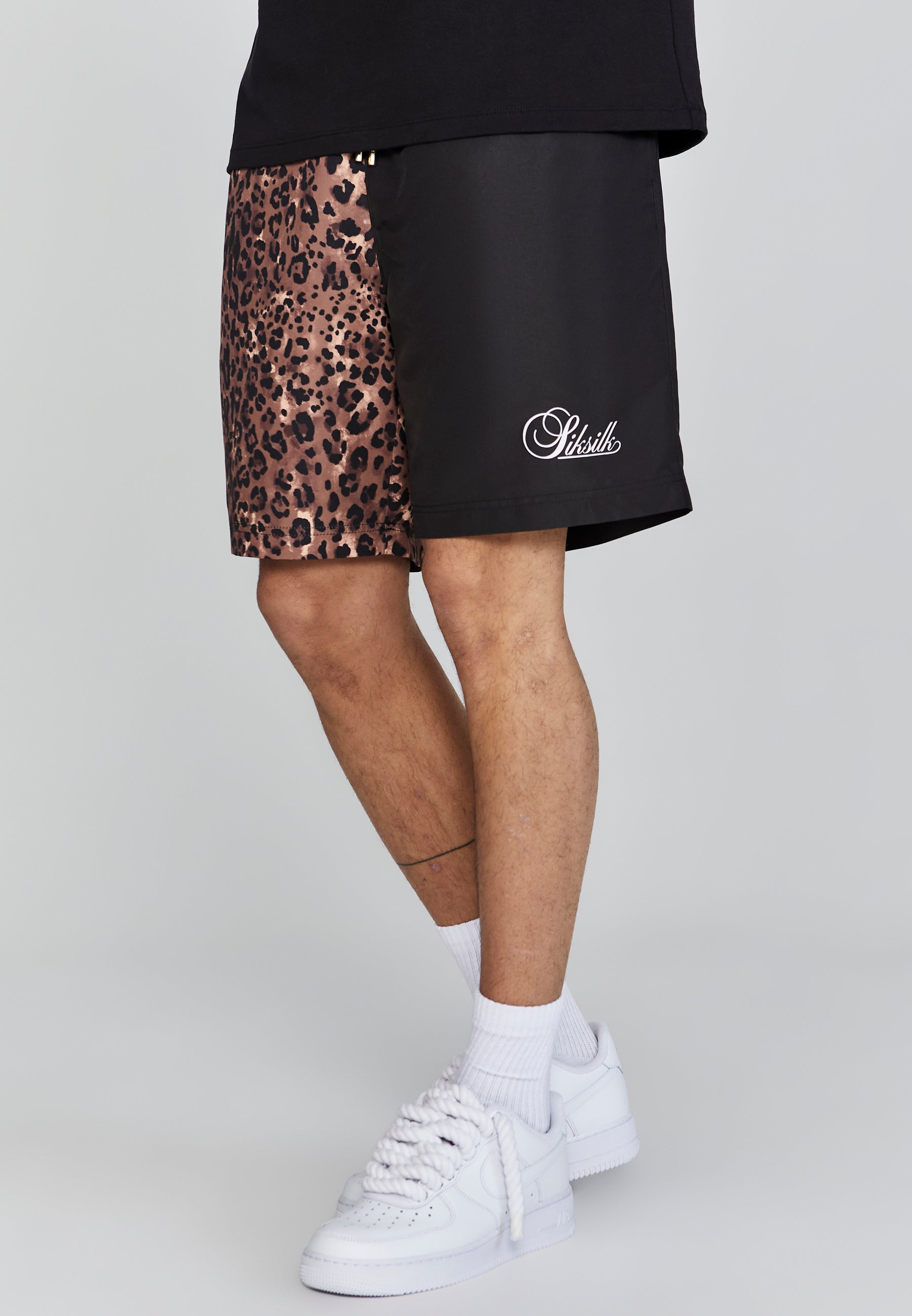 Animal Print Shorts in Black Shorts SikSilk   