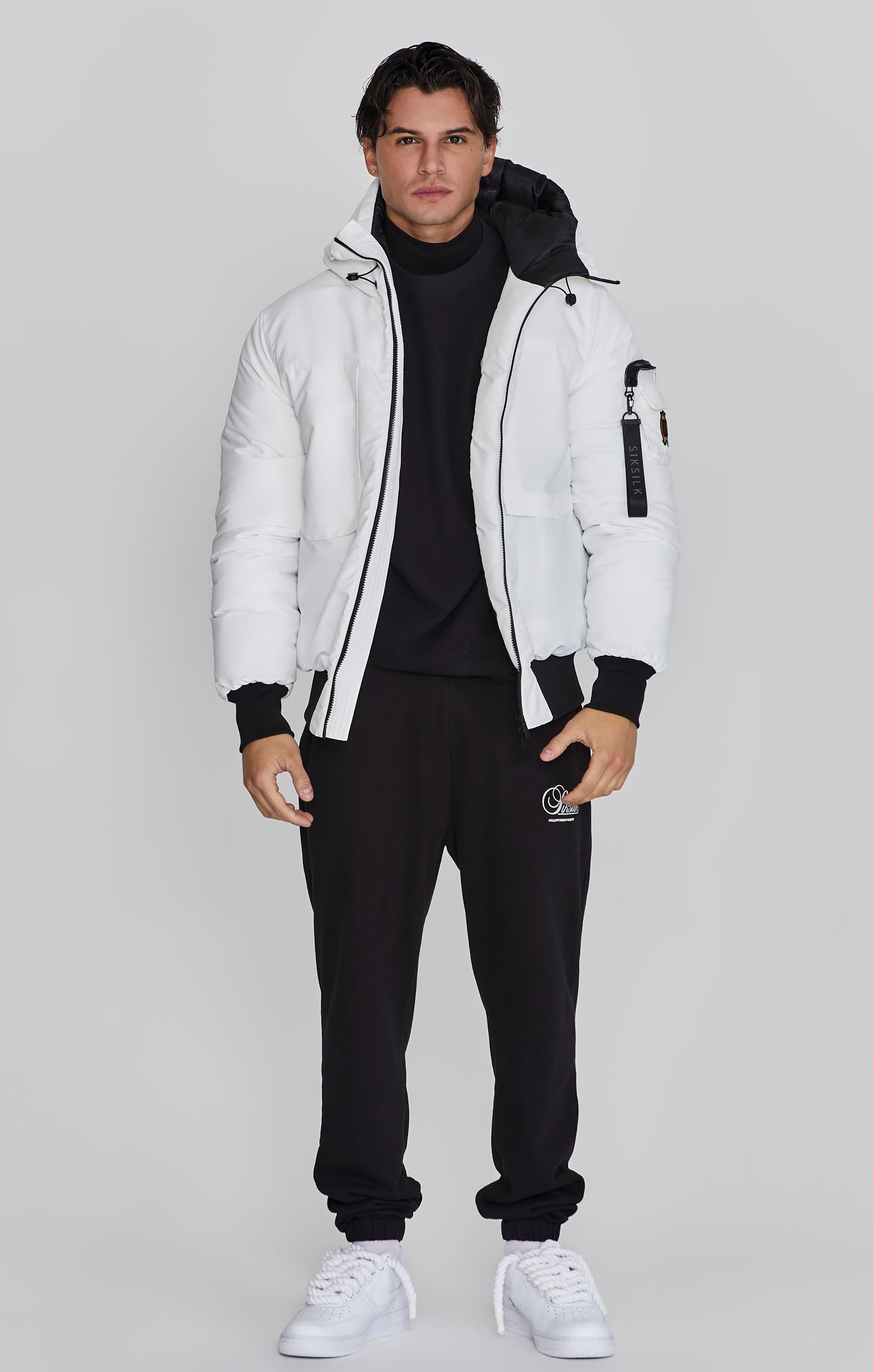 Bomber Jacket in White Jackets SikSilk   