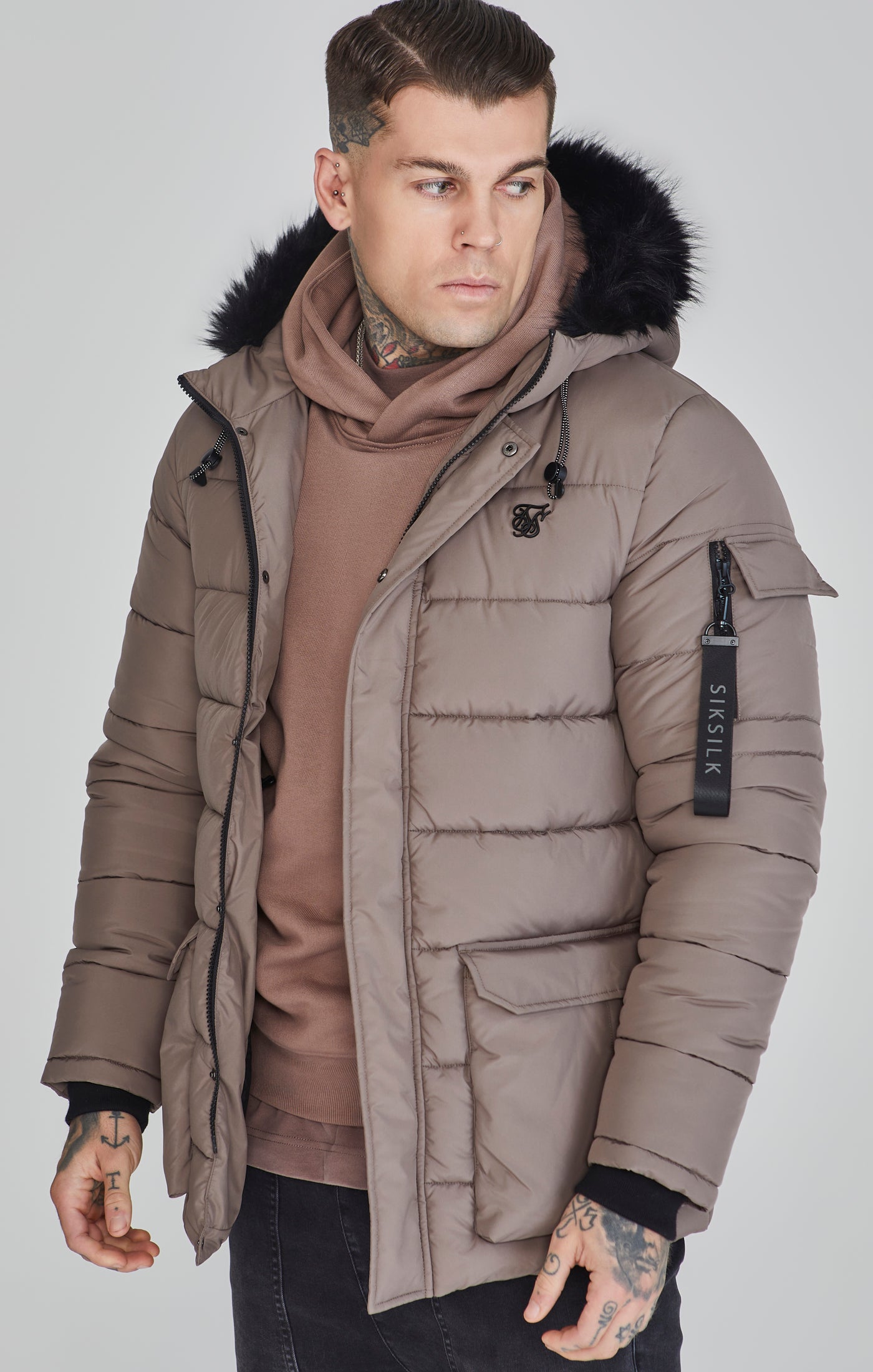 Parka in beige Jackets SikSilk   