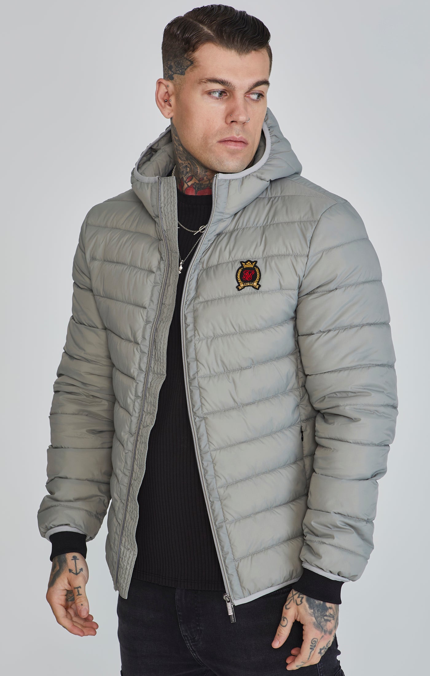 Bubble Jacket in Grey Jackets SikSilk   