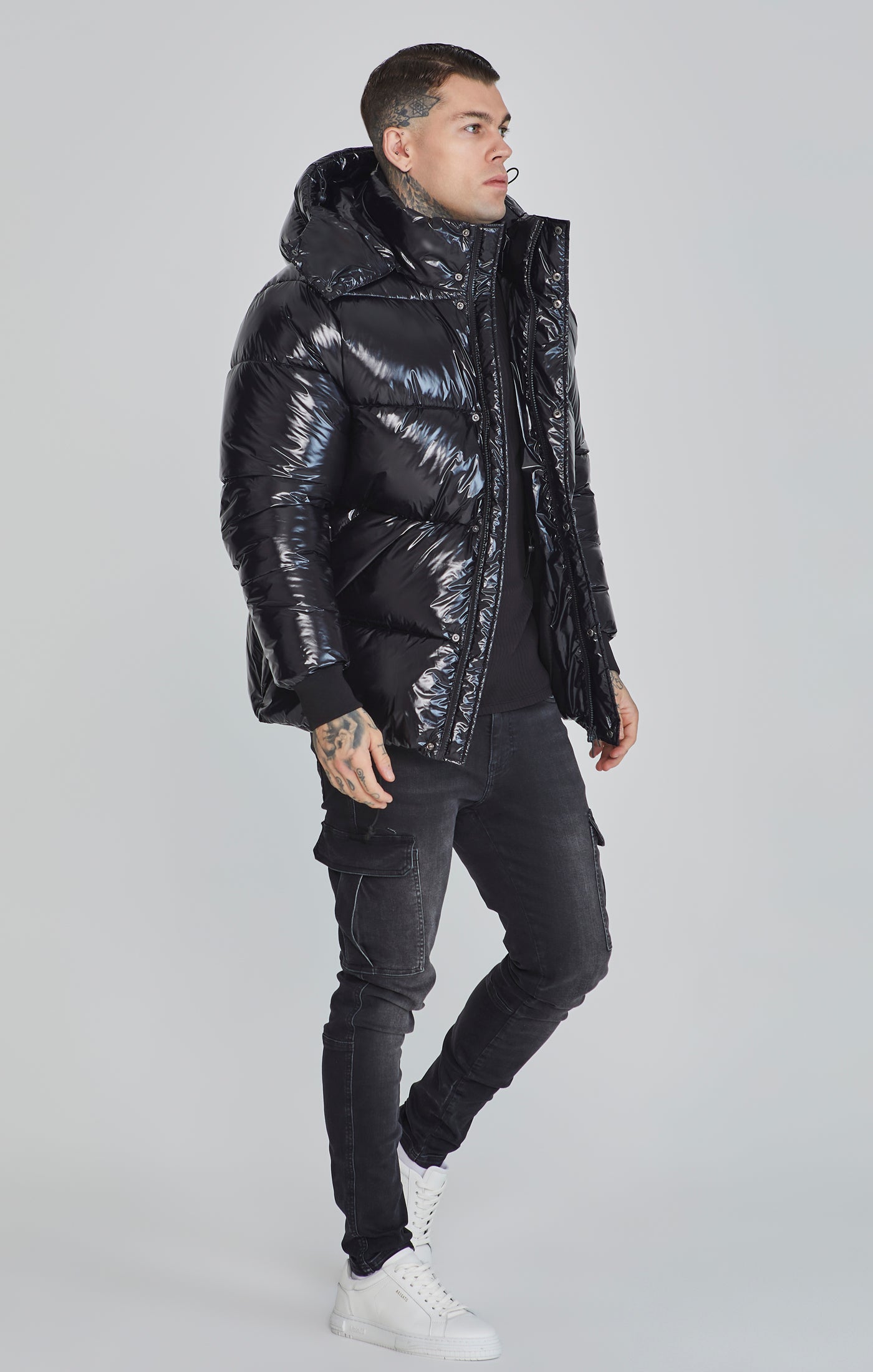 Puffer Jacket in Black Jackets SikSilk   