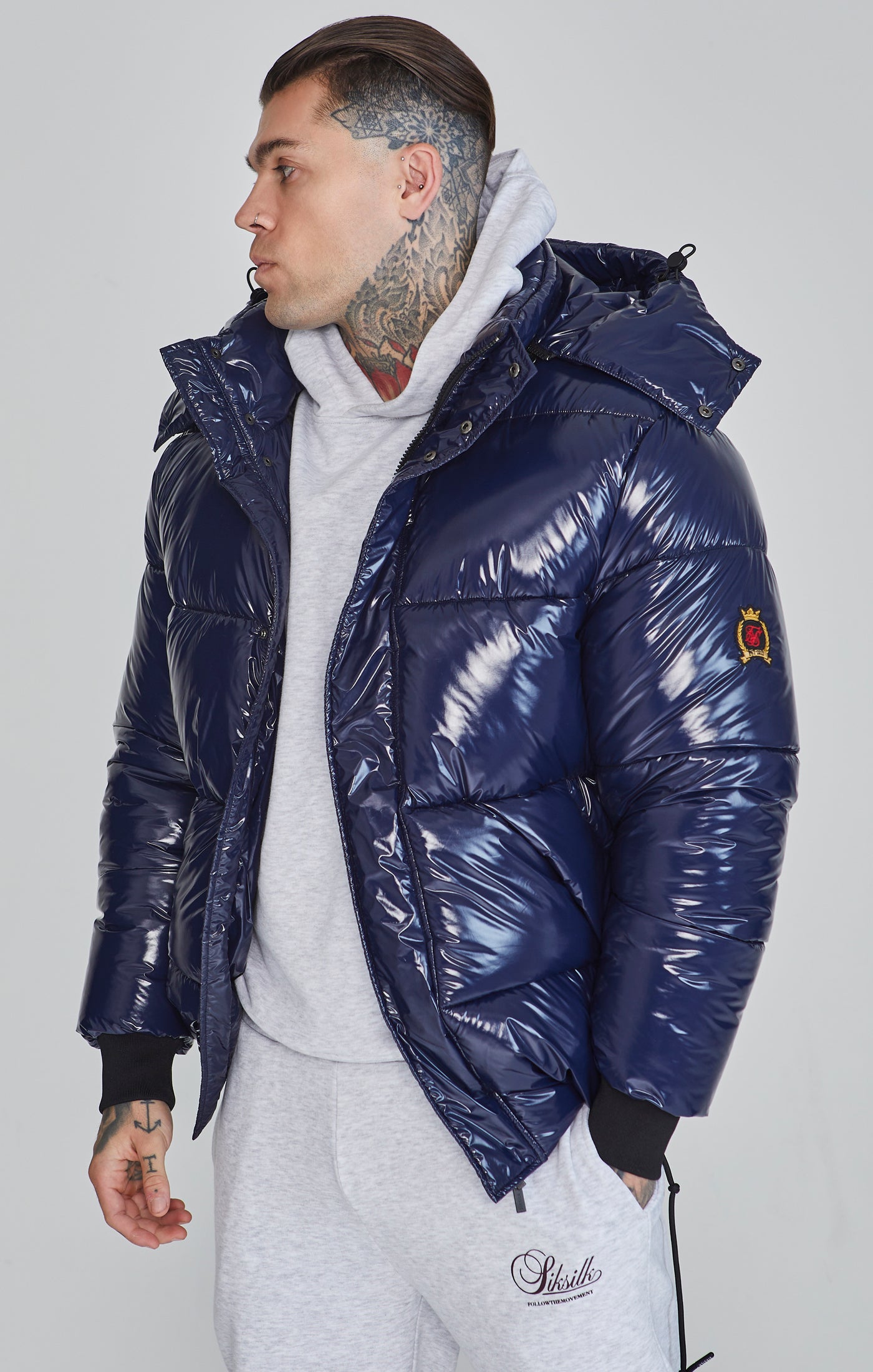 Puffer Jacket in Blue Jackets SikSilk   