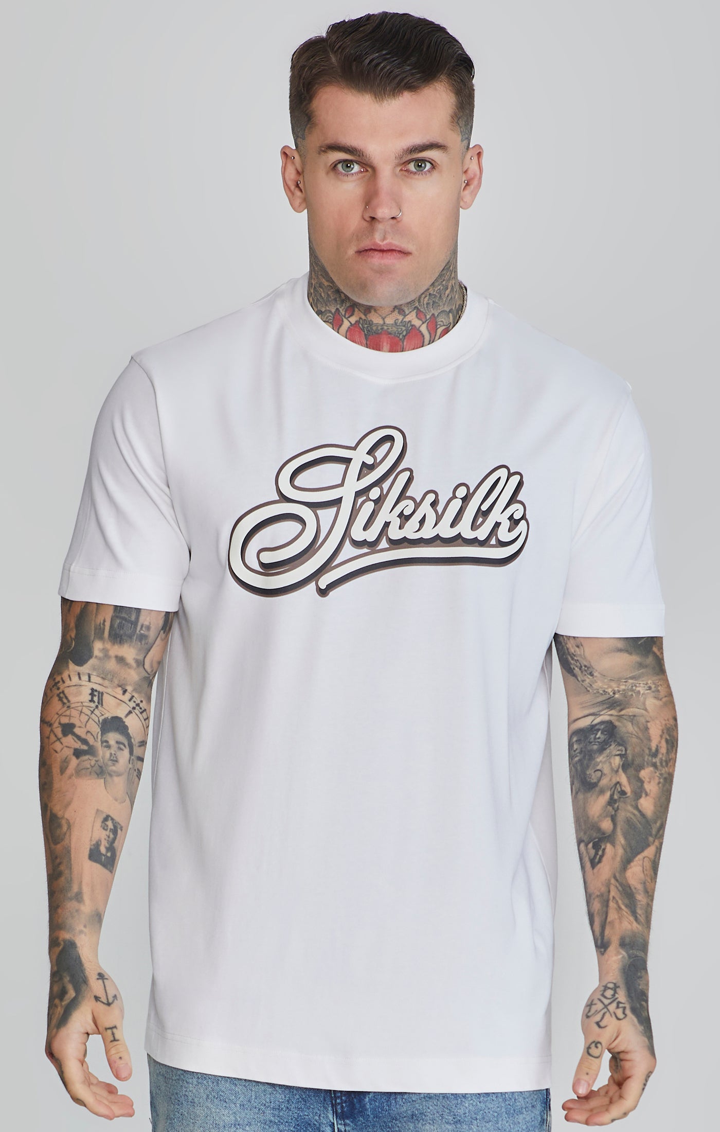 Logo T-Shirt in White T-Shirts SikSilk   