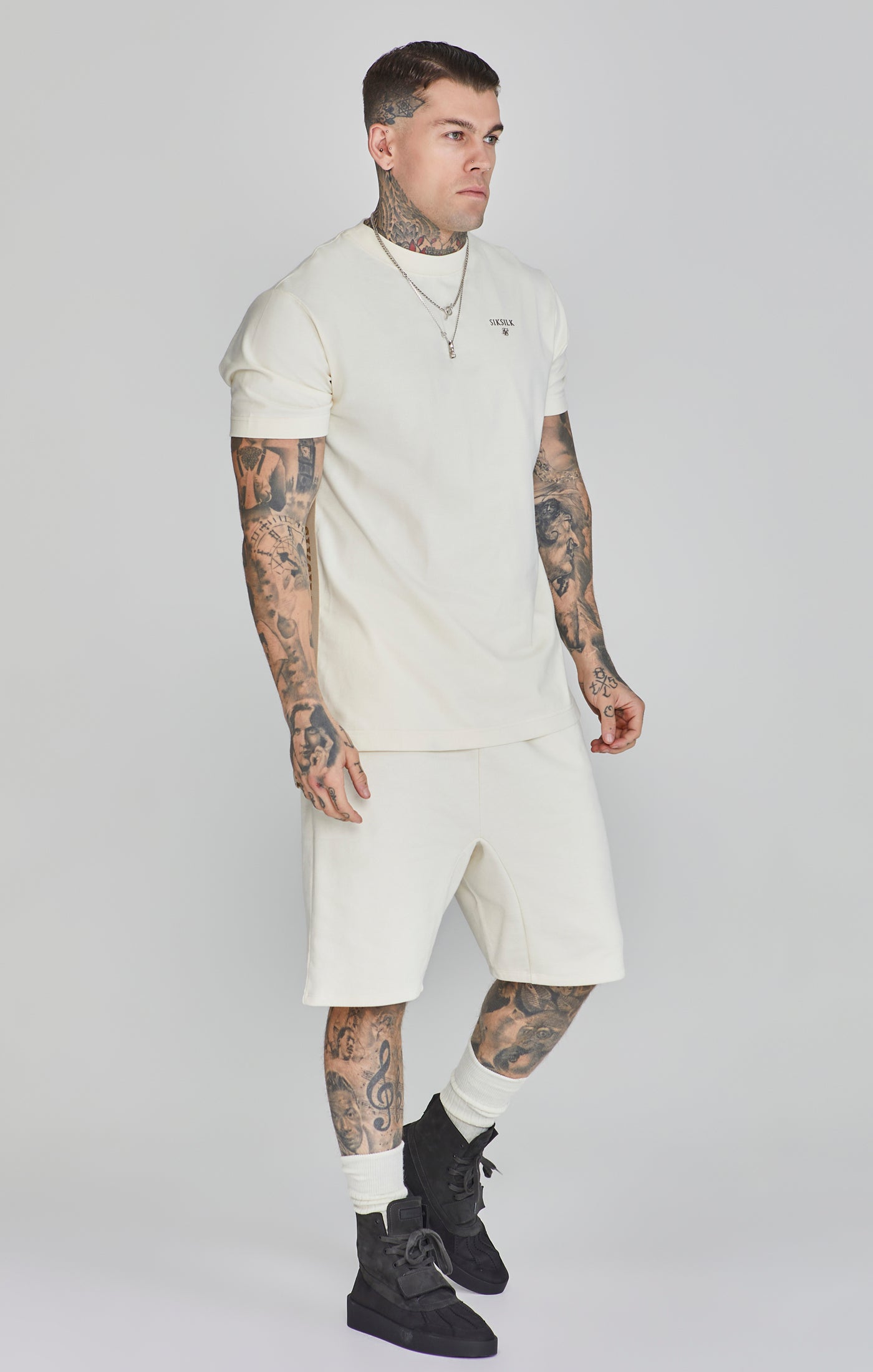 Oversized T-shirt in ecru T-shirts SikSilk   