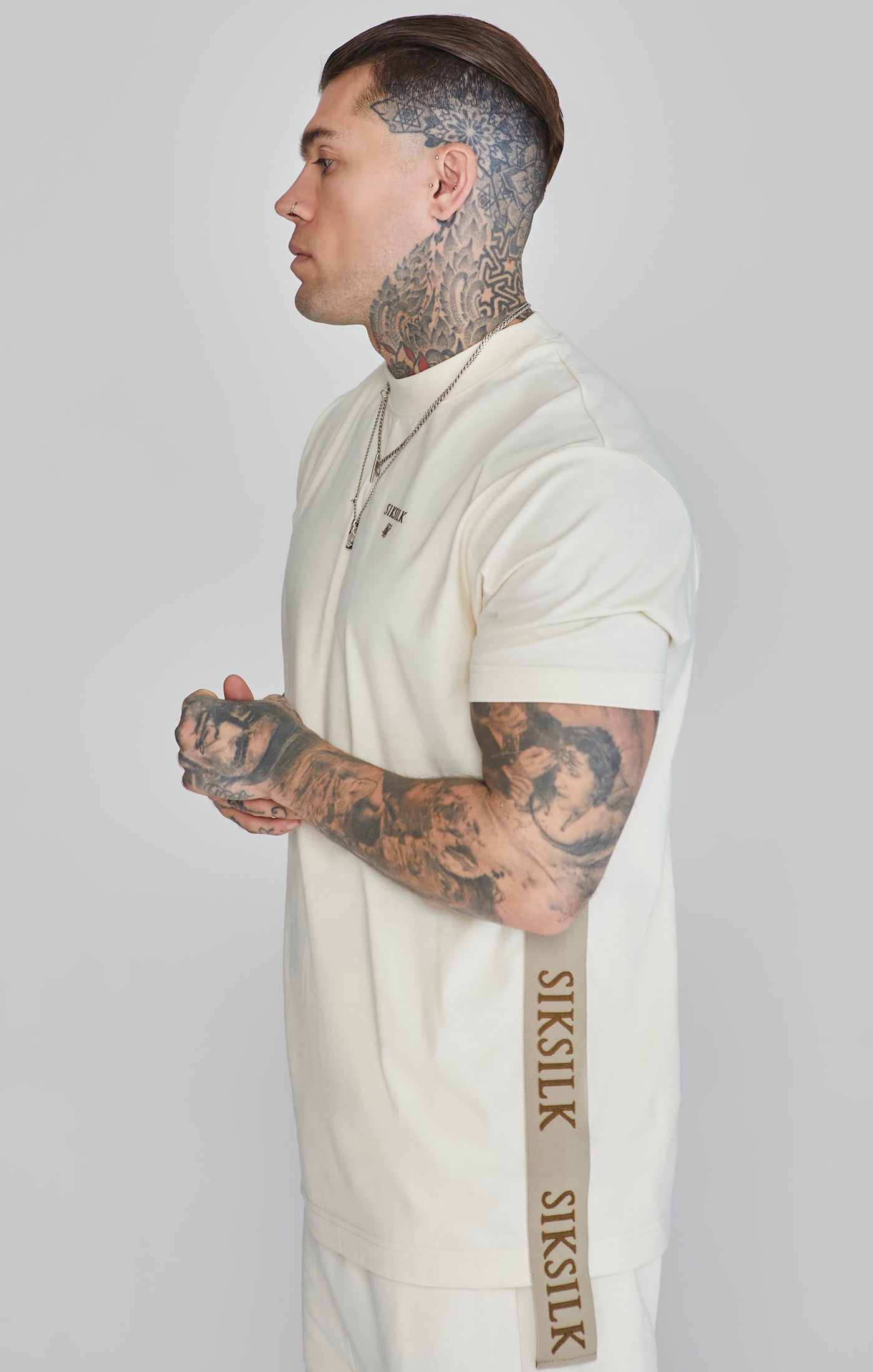 Oversized T-shirt in ecru T-shirts SikSilk   