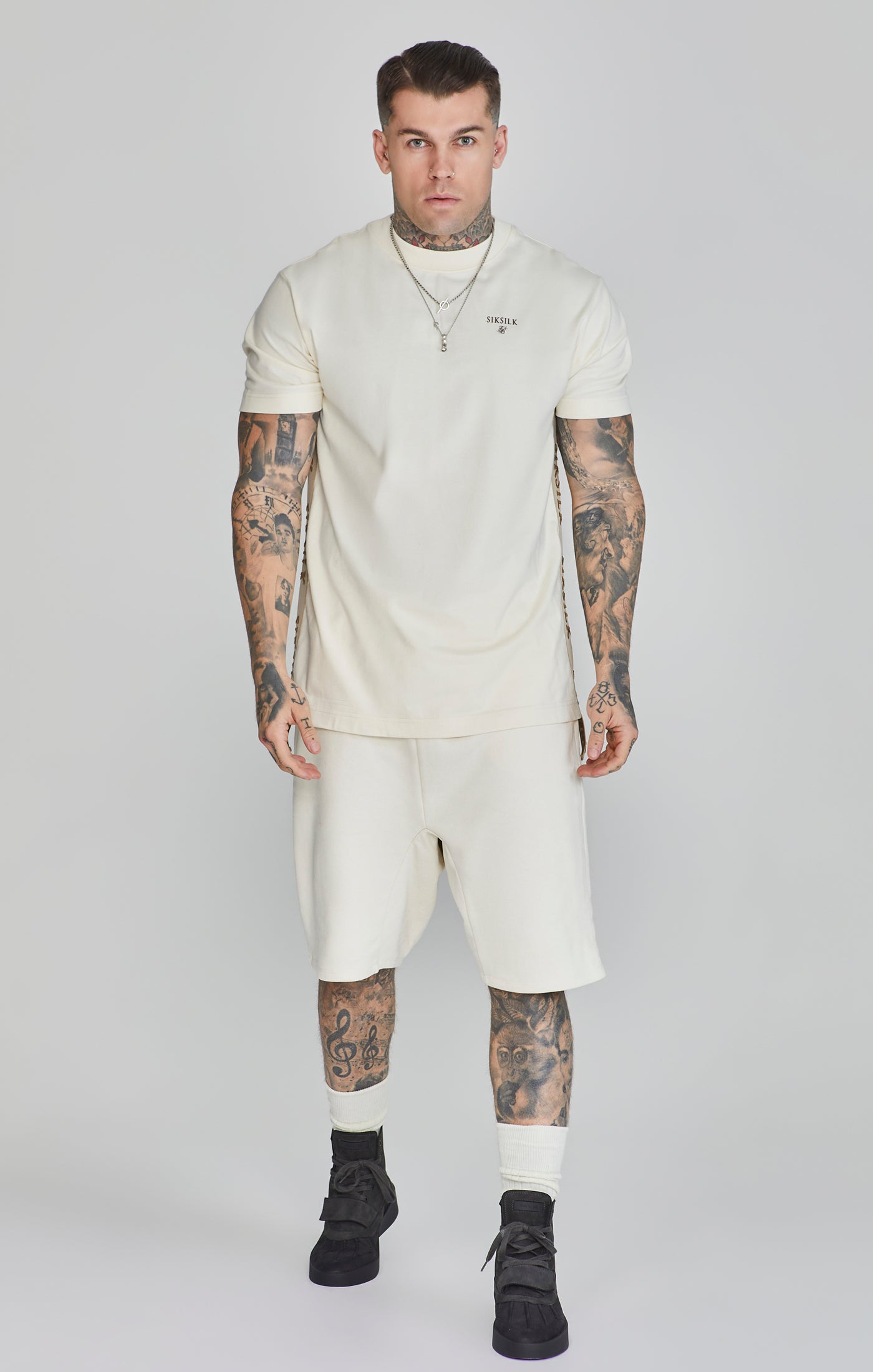 Oversized T-shirt in ecru T-shirts SikSilk   