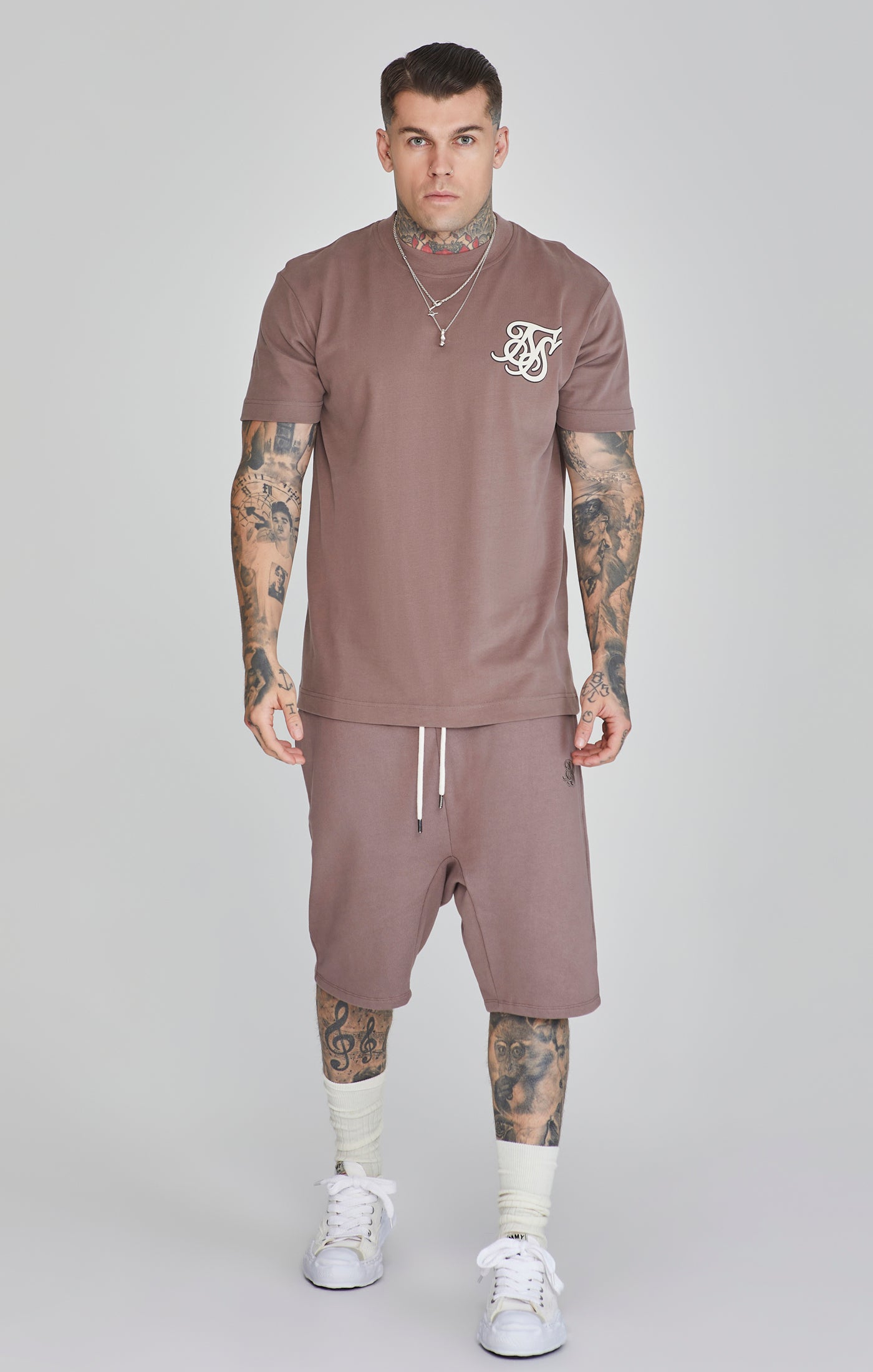 Logo T-Shirt in Brown T-Shirts SikSilk   