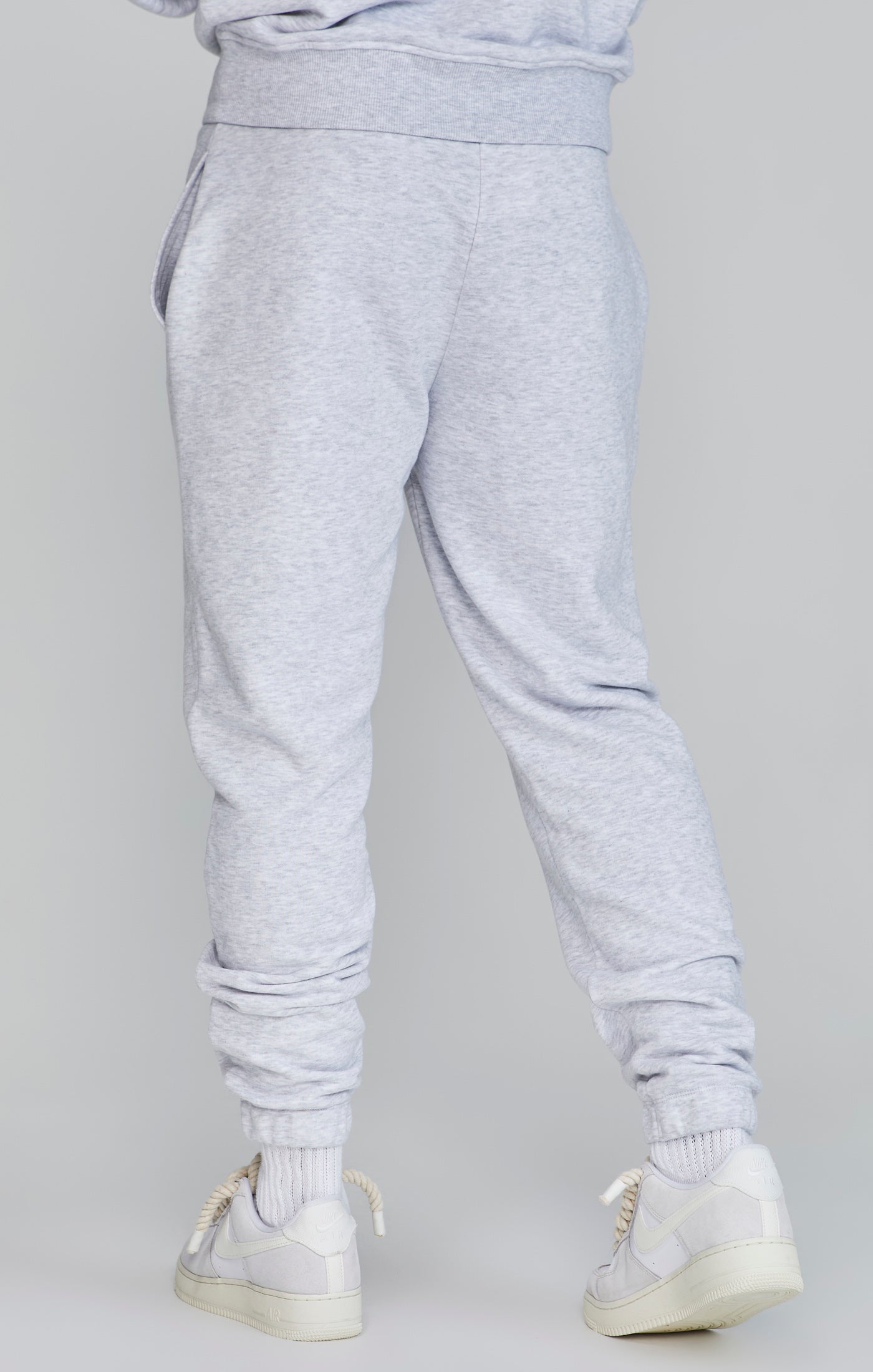 Logo Joggers in Snow Marl Pants SikSilk   