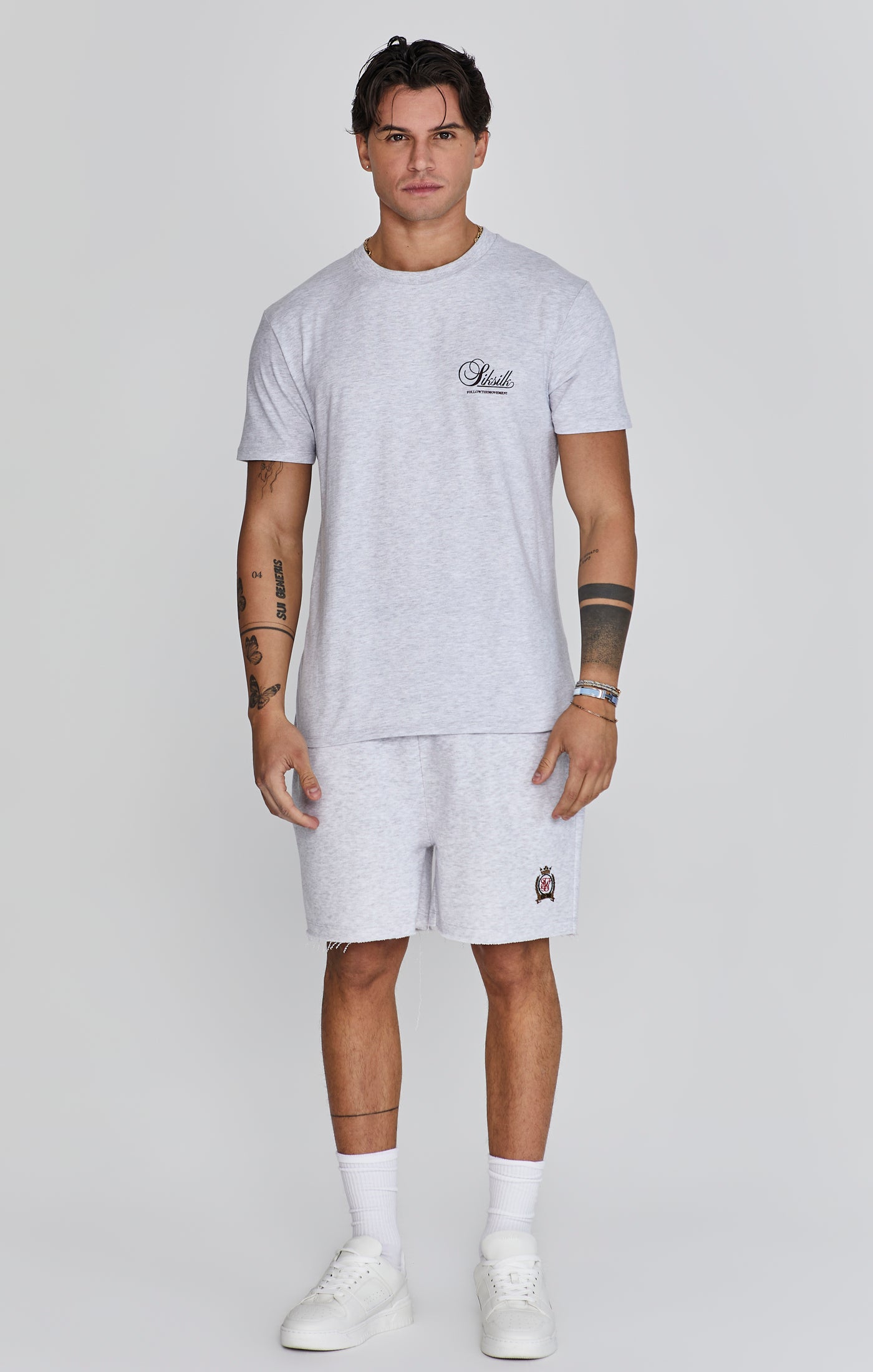 Graphic T-Shirt in Snow Marl T-Shirts SikSilk   