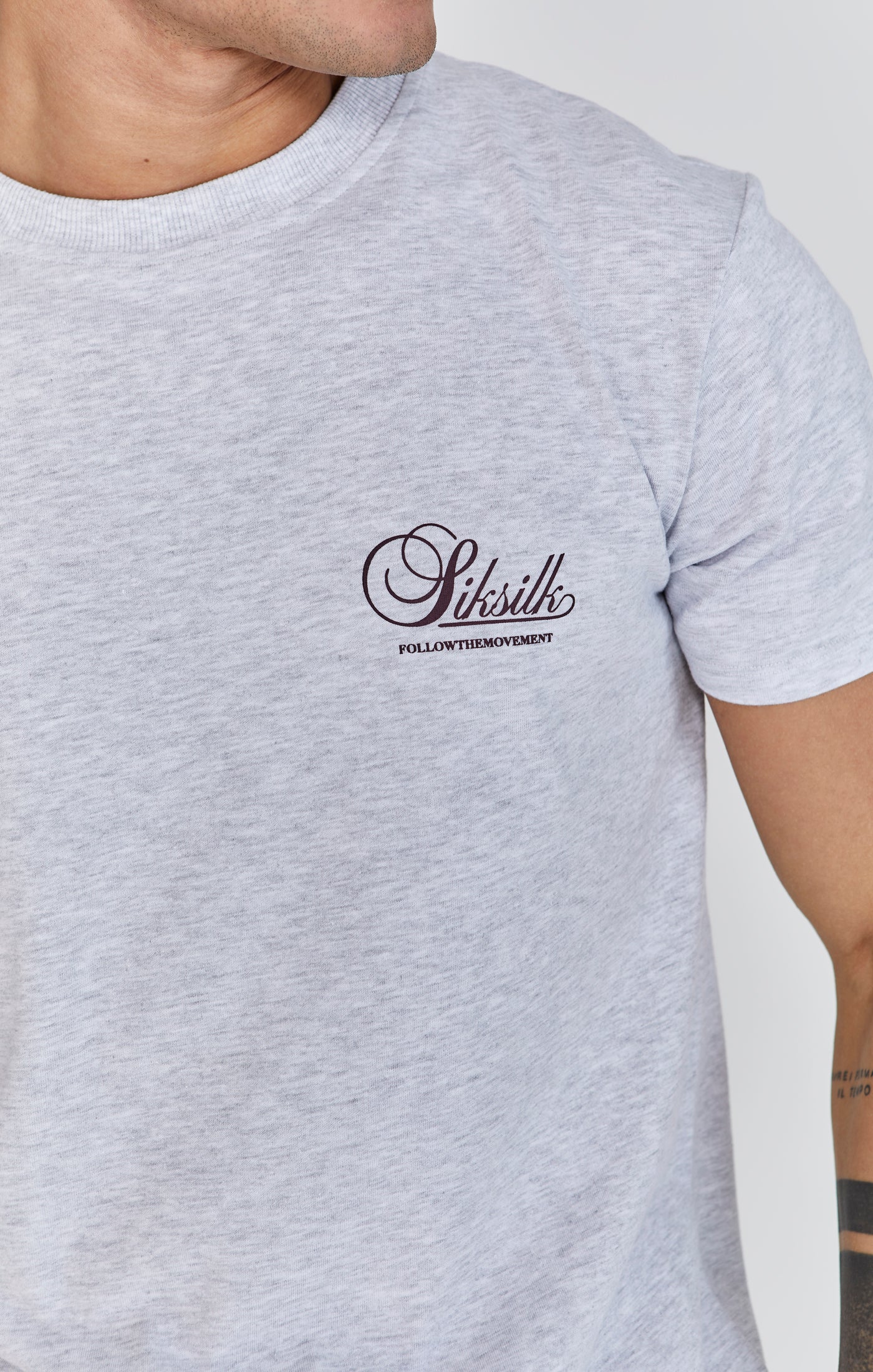 Graphic T-Shirt in Snow Marl T-Shirts SikSilk   