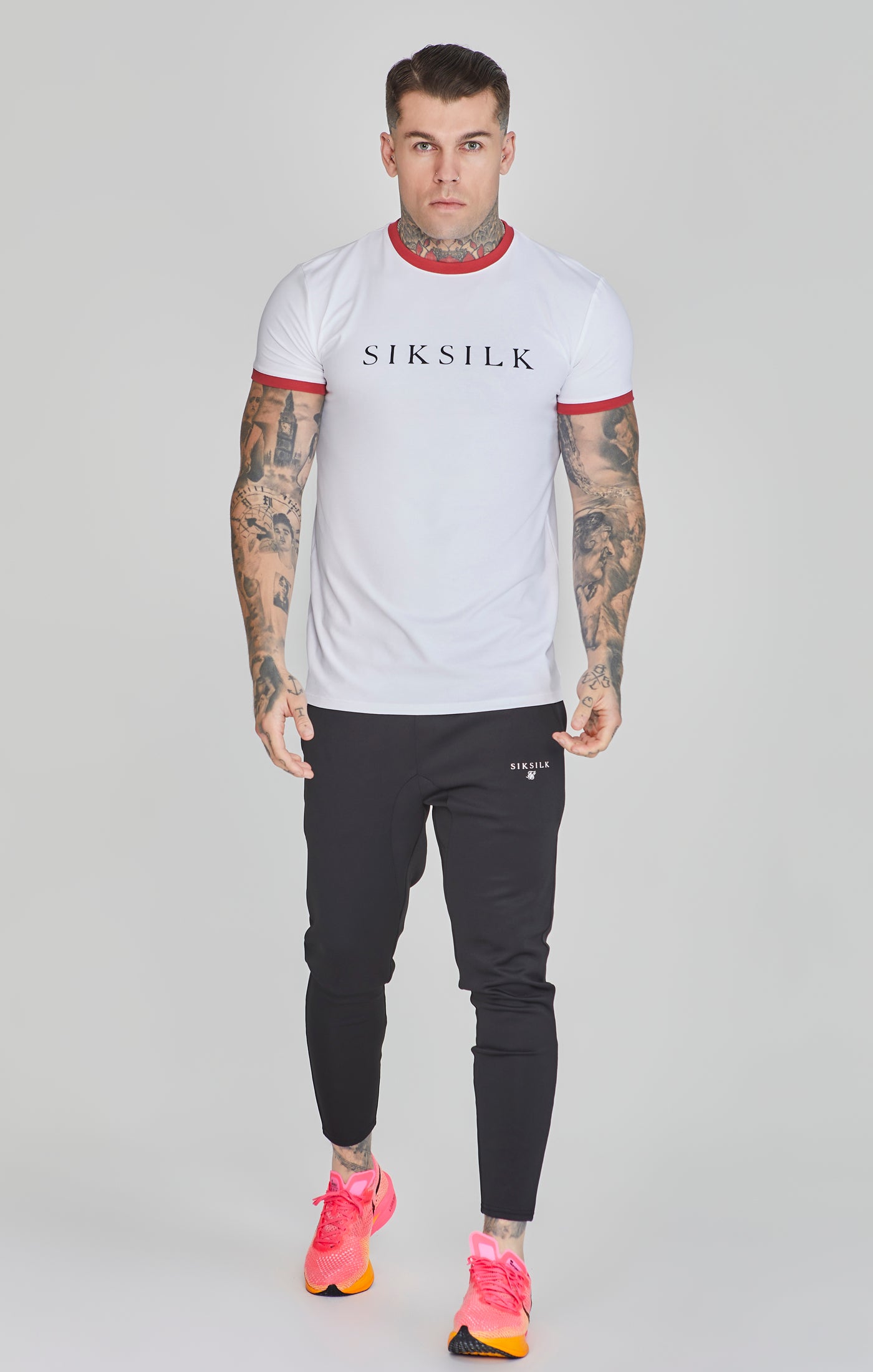 Ringer T-Shirt in White/Red T-Shirts SikSilk   