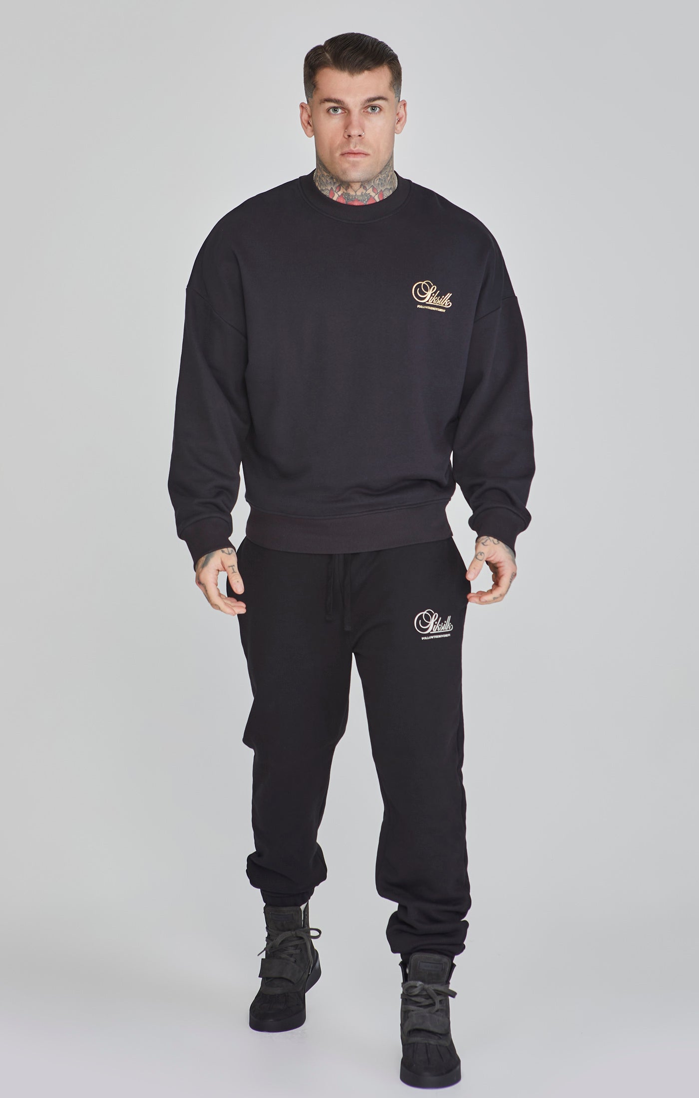 Graphic Sweater in Black Sweatshirts SikSilk   