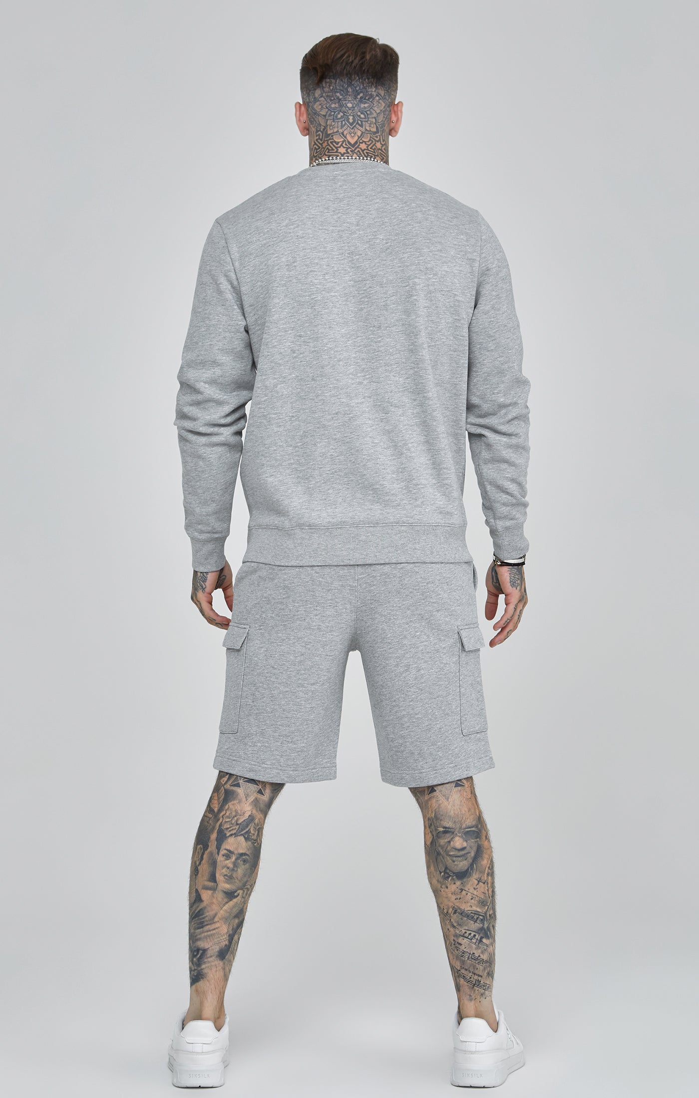 Essentials Sweater in Grey Marl Sweatshirts SikSilk   