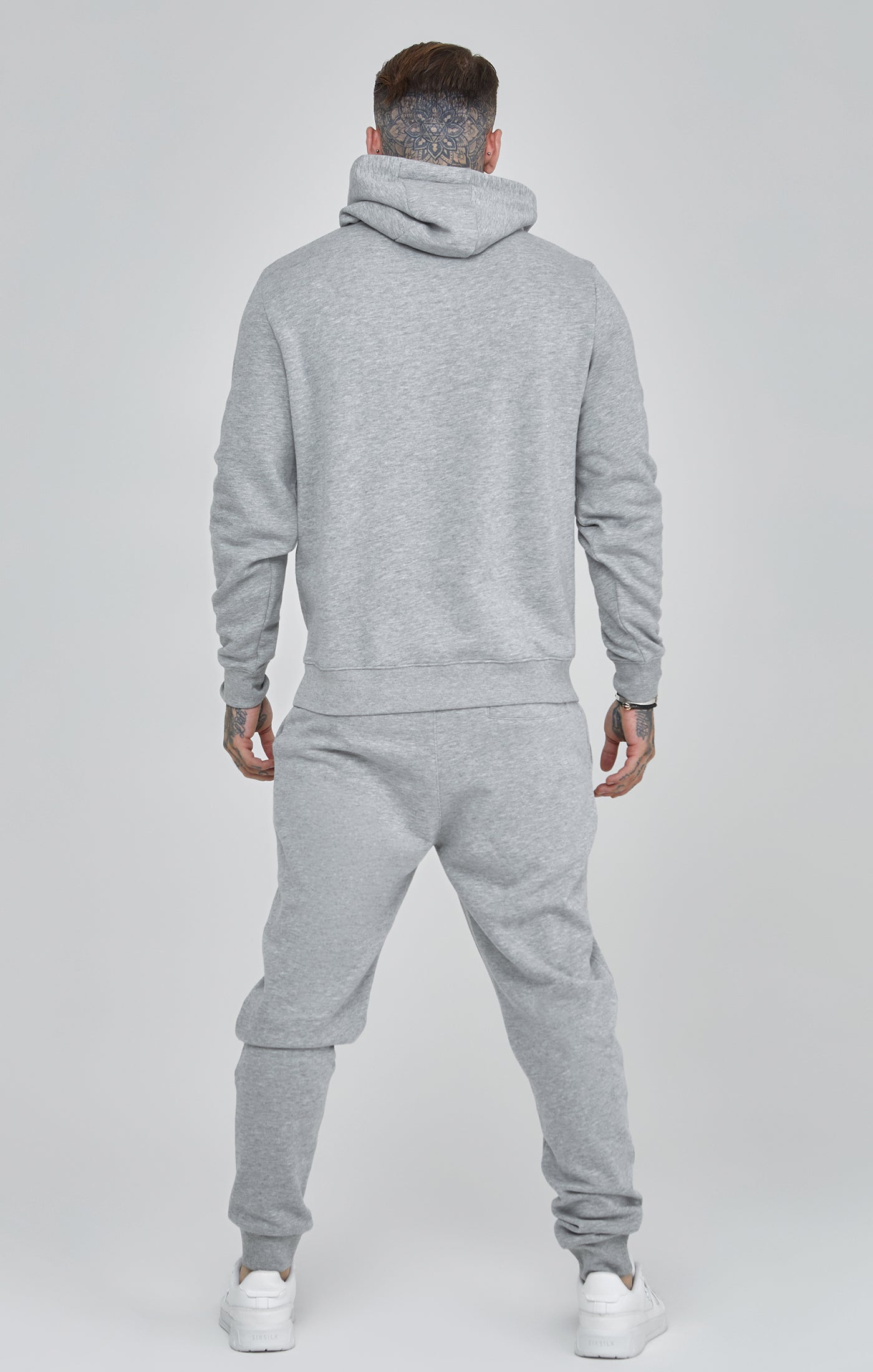 Essentials Overhead Hoodie in Grey Marl Hoodie SikSilk   