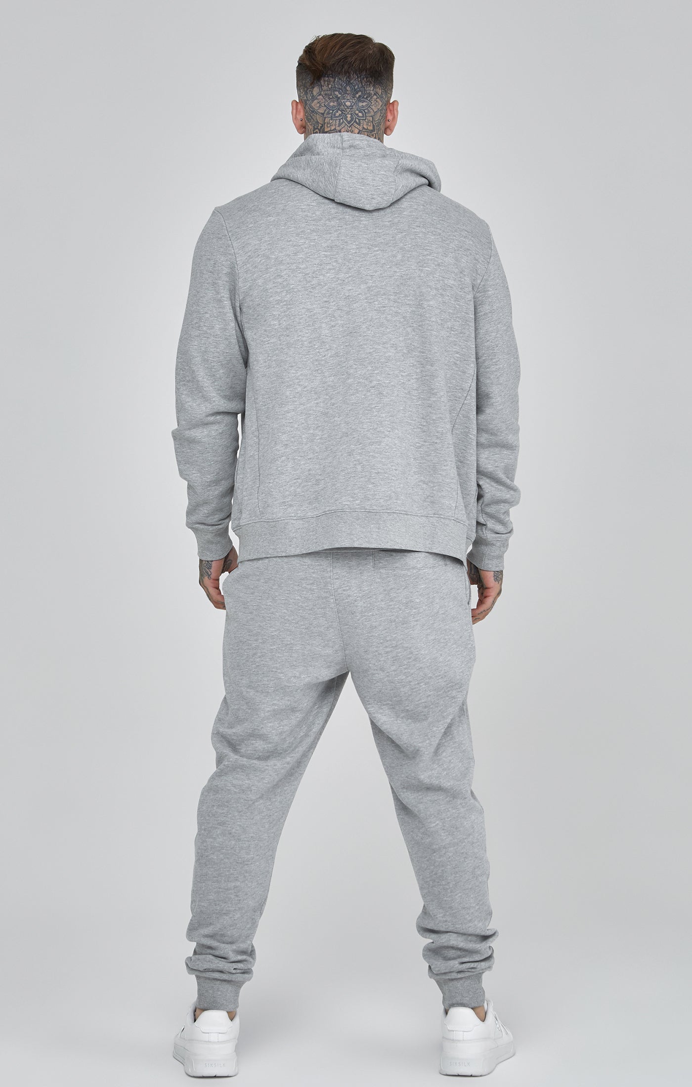 Essentials Full Zip Hoodie in Grey Marl Sweat Jackets SikSilk   