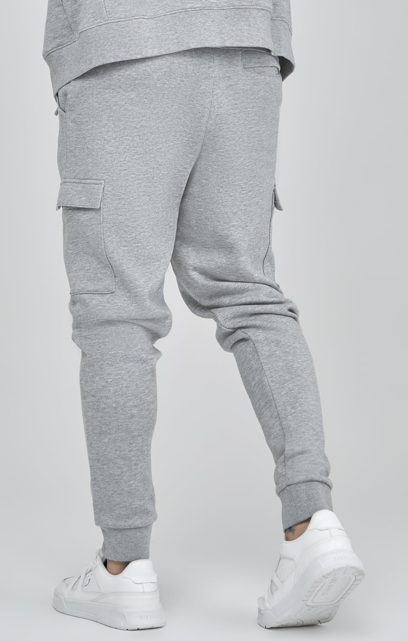 Essentials Cargo Joggers in Grey Marl Pants SikSilk   