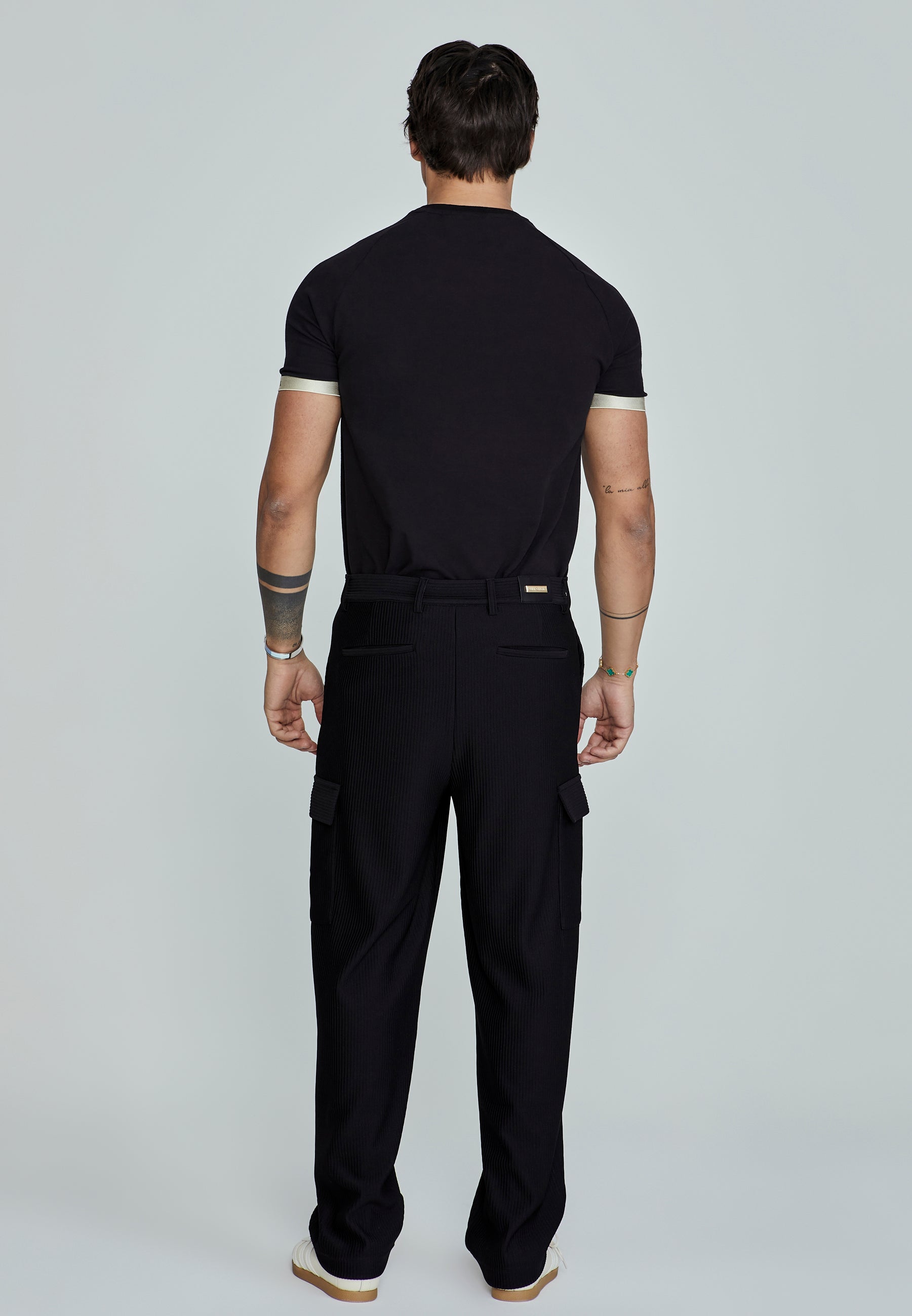 Cargo Pants in Black Pants SikSilk   