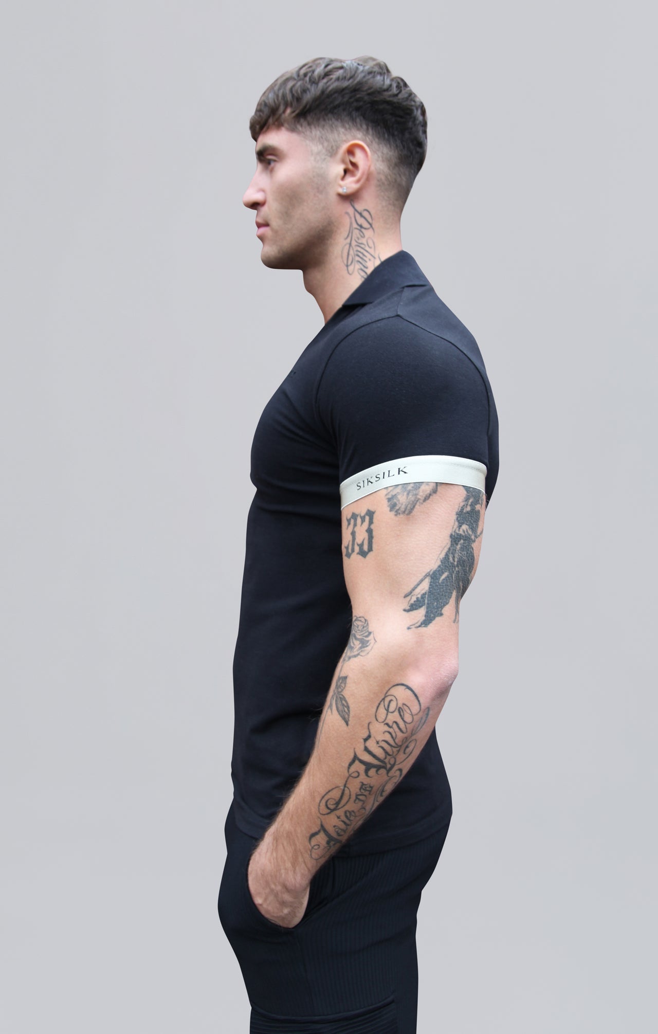 Polo T-Shirt in Black T-Shirts SikSilk   