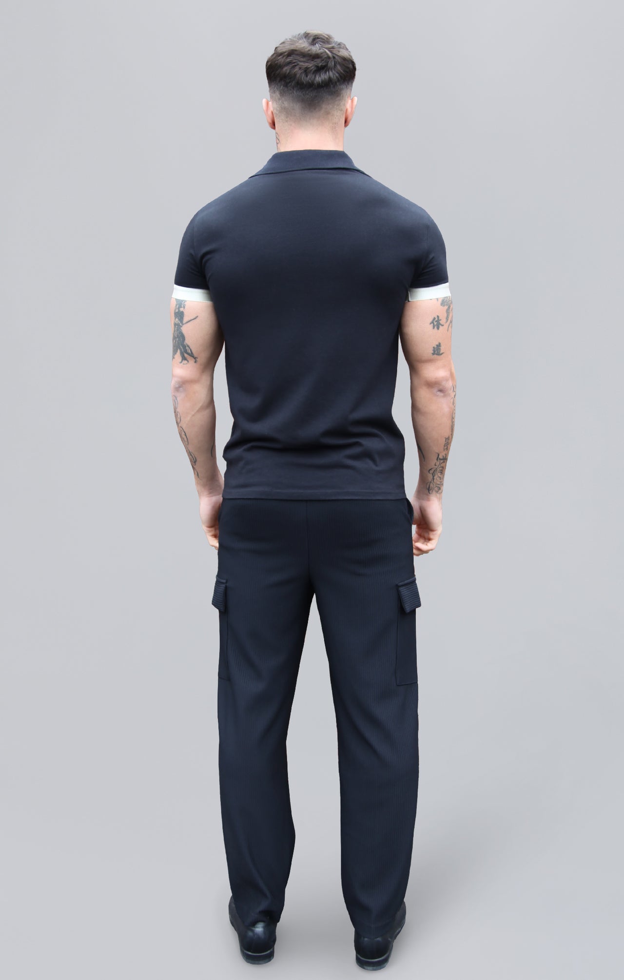 Polo T-Shirt in Black T-Shirts SikSilk   