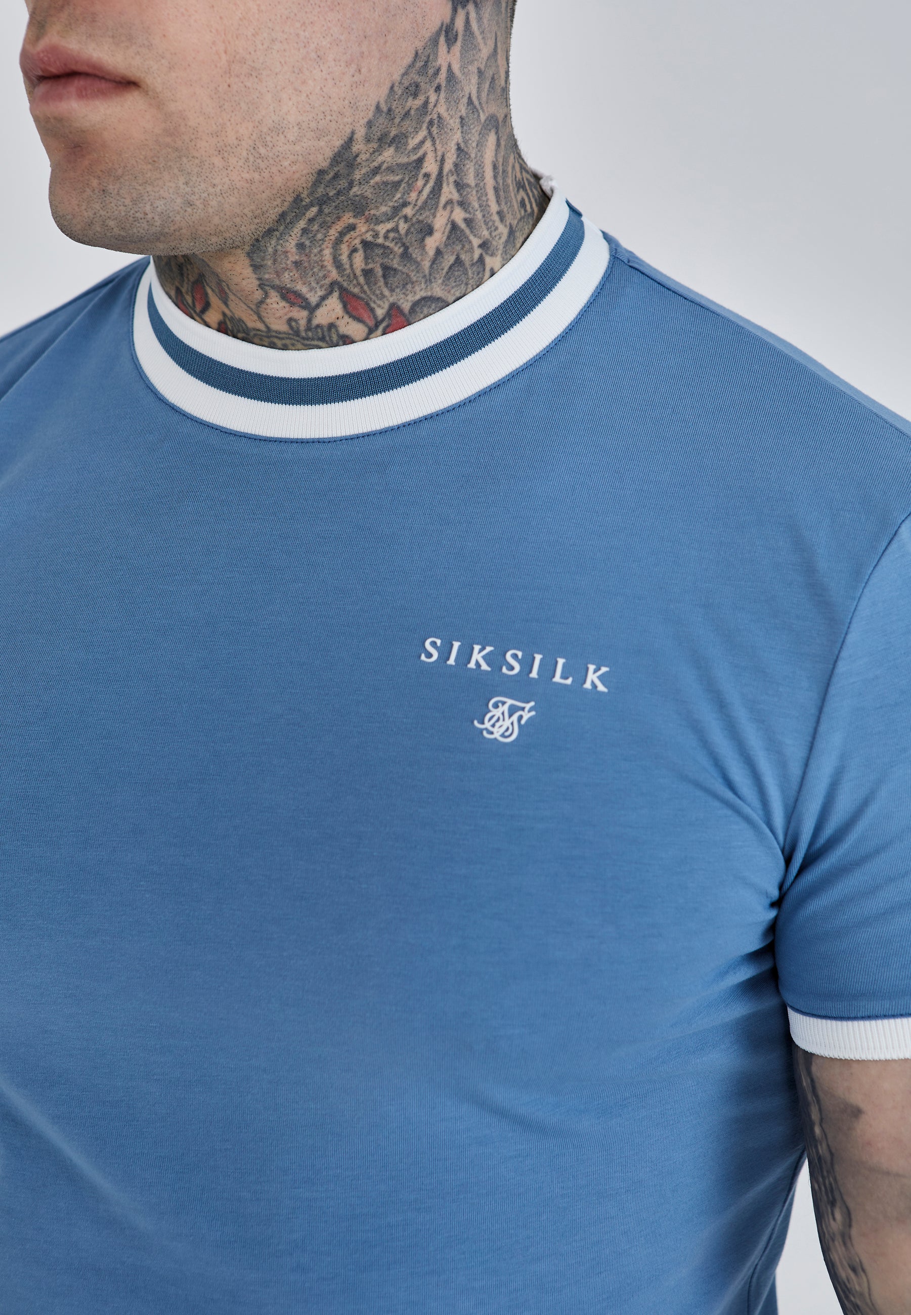 Ringer T-Shirt in Blue T-Shirts SikSilk   