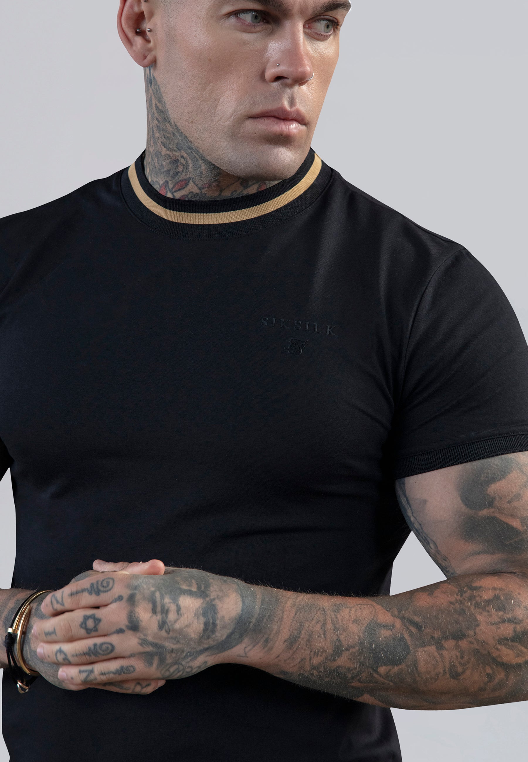 Muscle Fit T-Shirt in Black T-Shirts SikSilk   