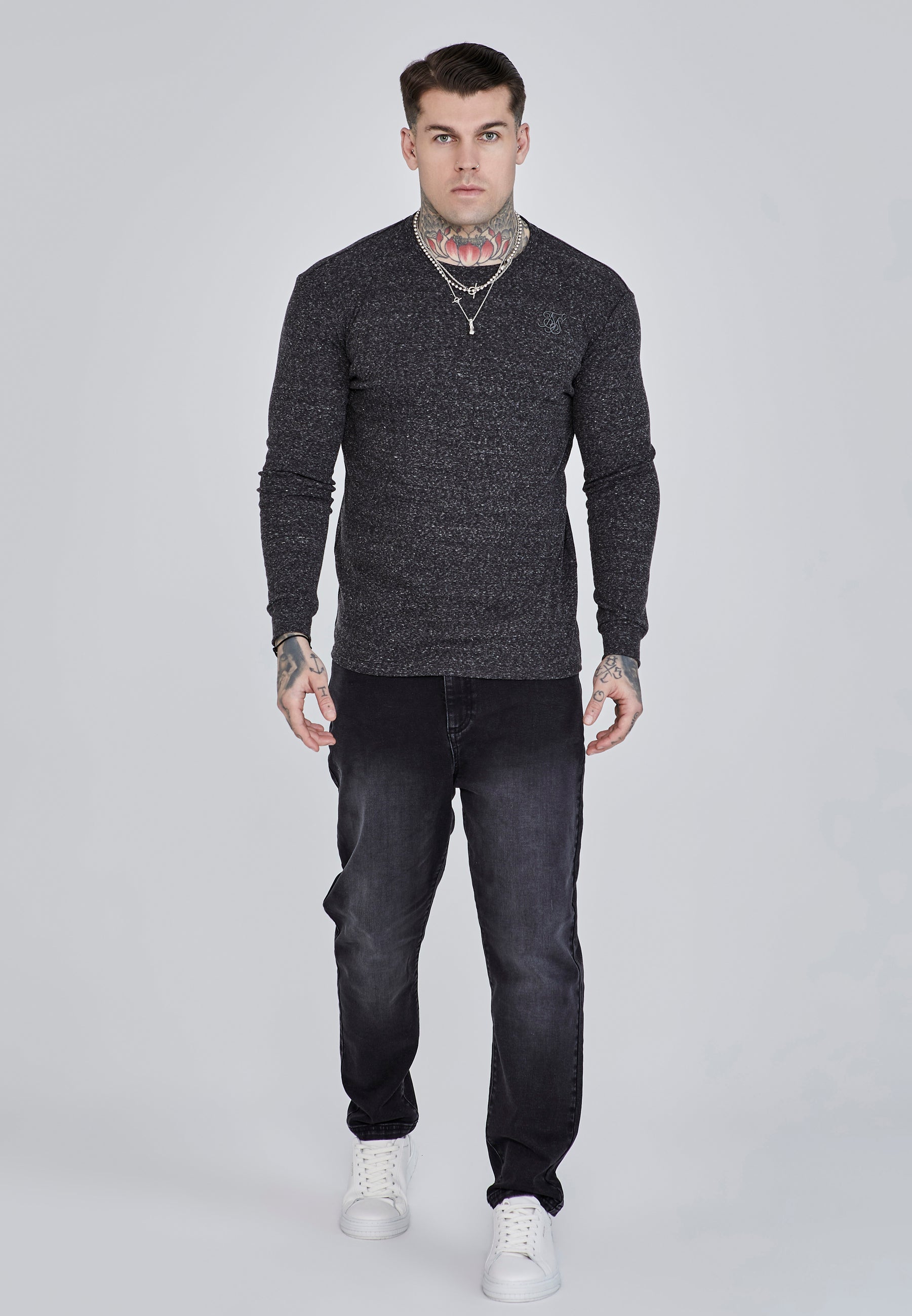 Long Sleeve T-Shirt in Black T-Shirts SikSilk   