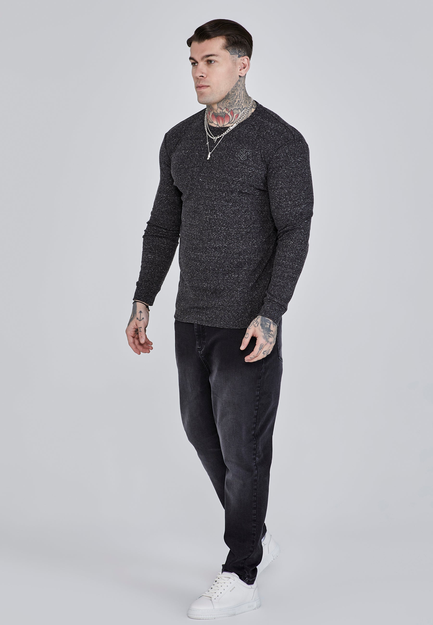 Long Sleeve T-Shirt in Black T-Shirts SikSilk   