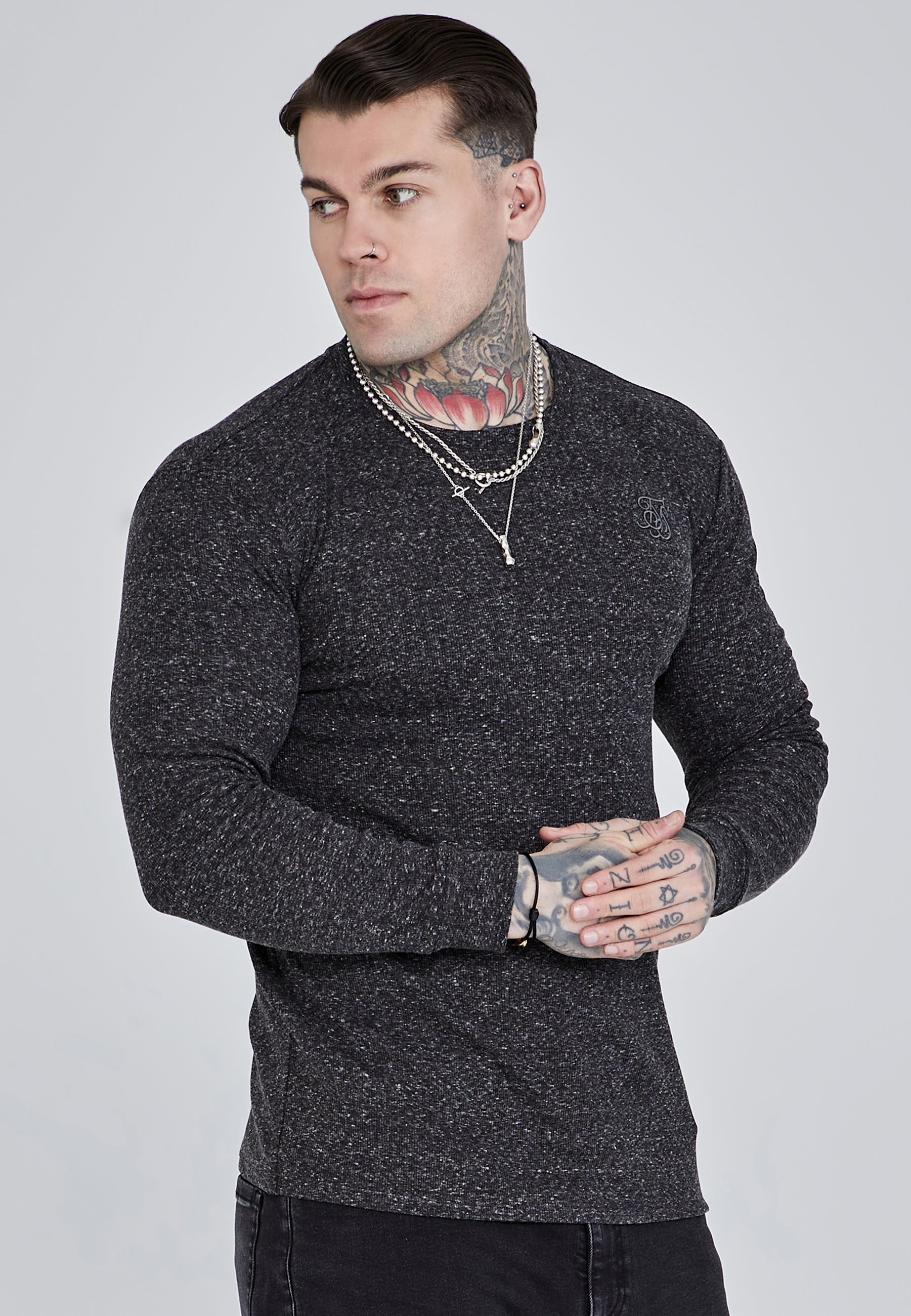 Long Sleeve T-Shirt in Black T-Shirts SikSilk   