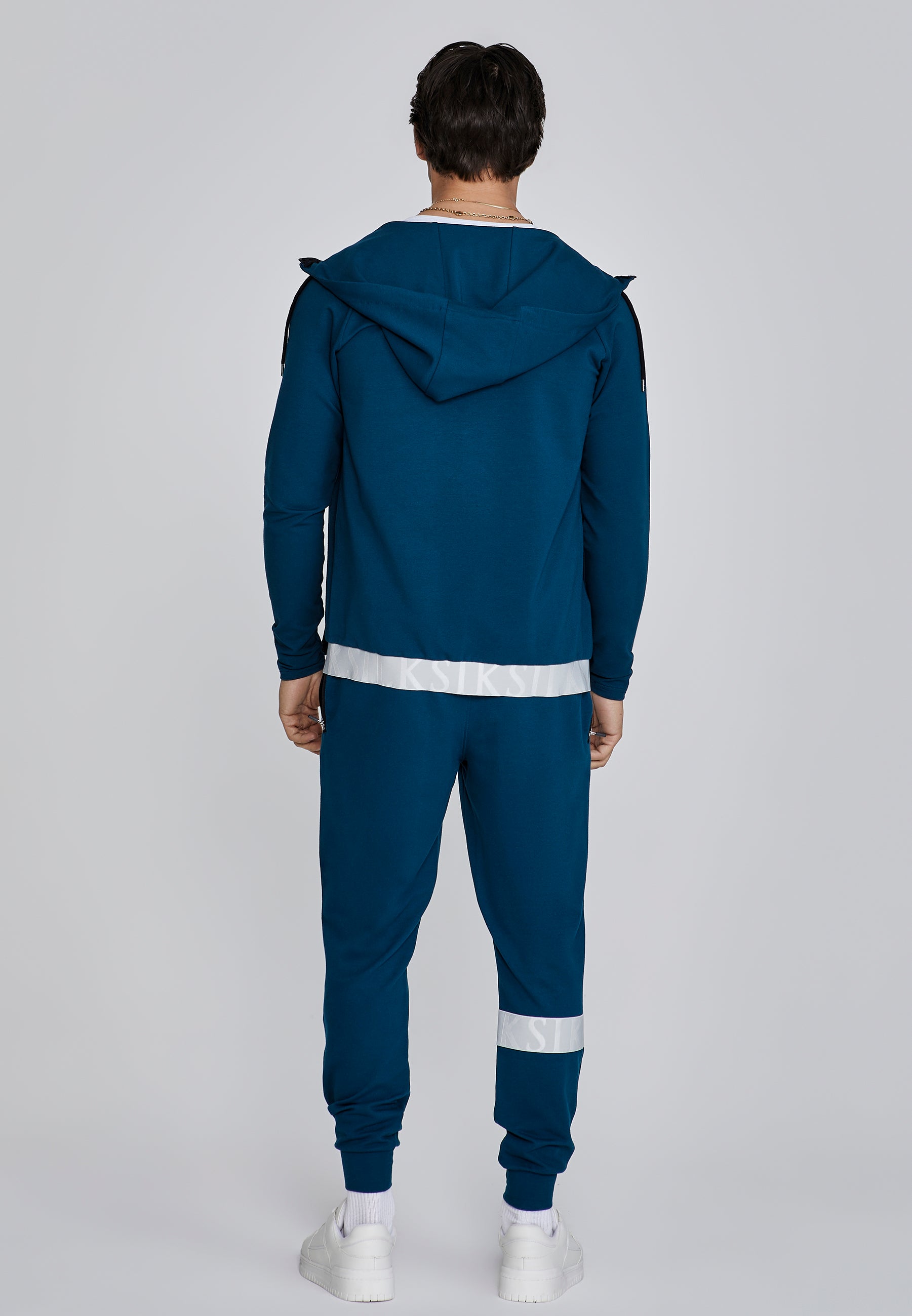 Full Zip Hoodie in Blue Sweat Jackets SikSilk   