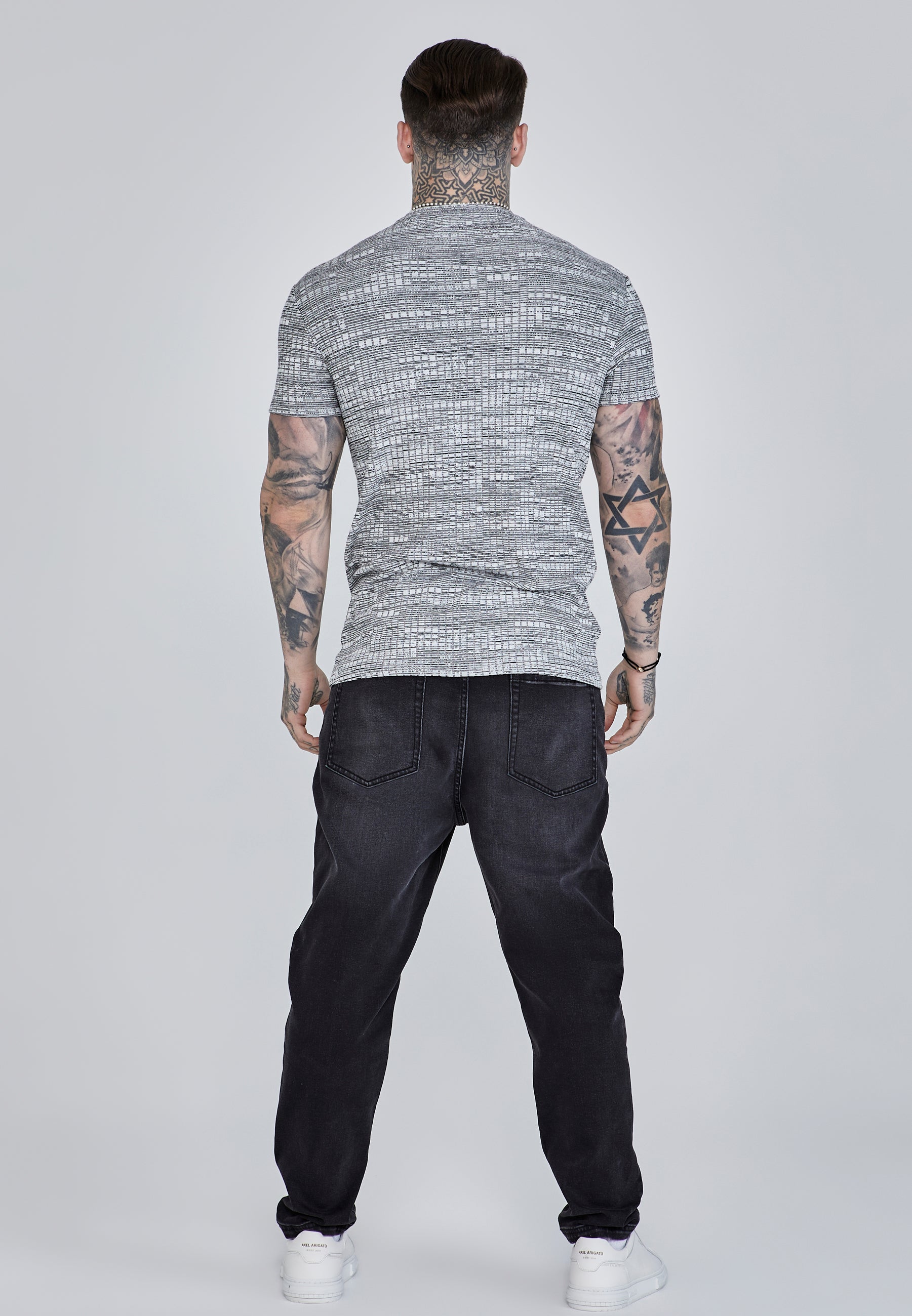 Rib Knit T-Shirt in Grey T-Shirts SikSilk   