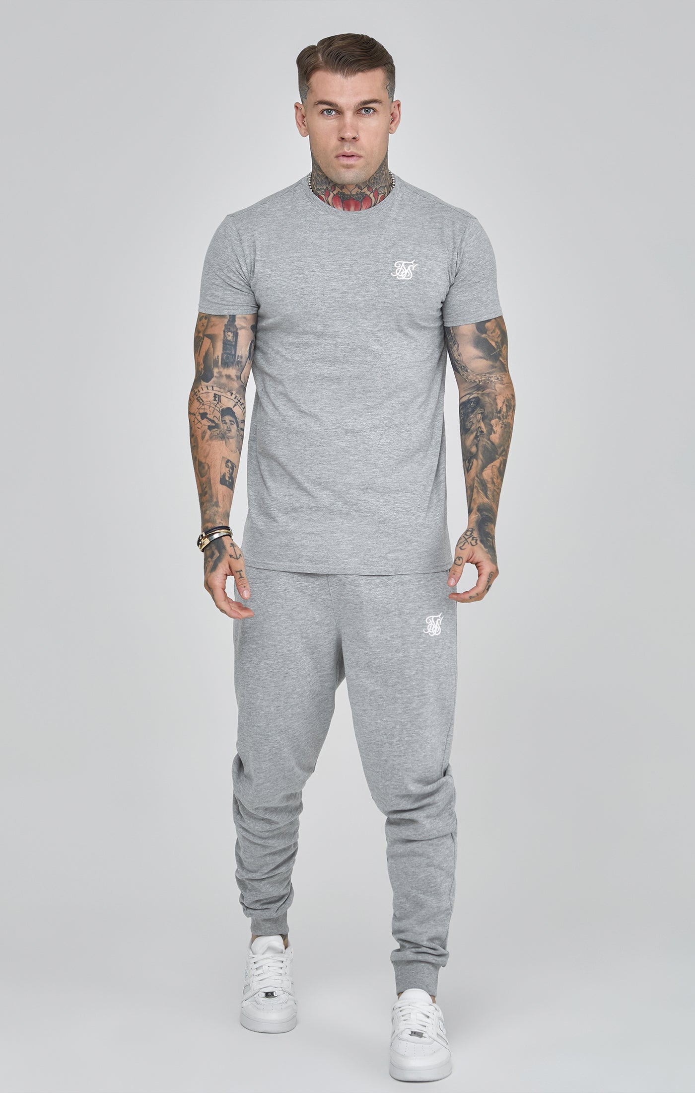 Essentials T-Shirt in Grey Marl T-Shirts SikSilk   