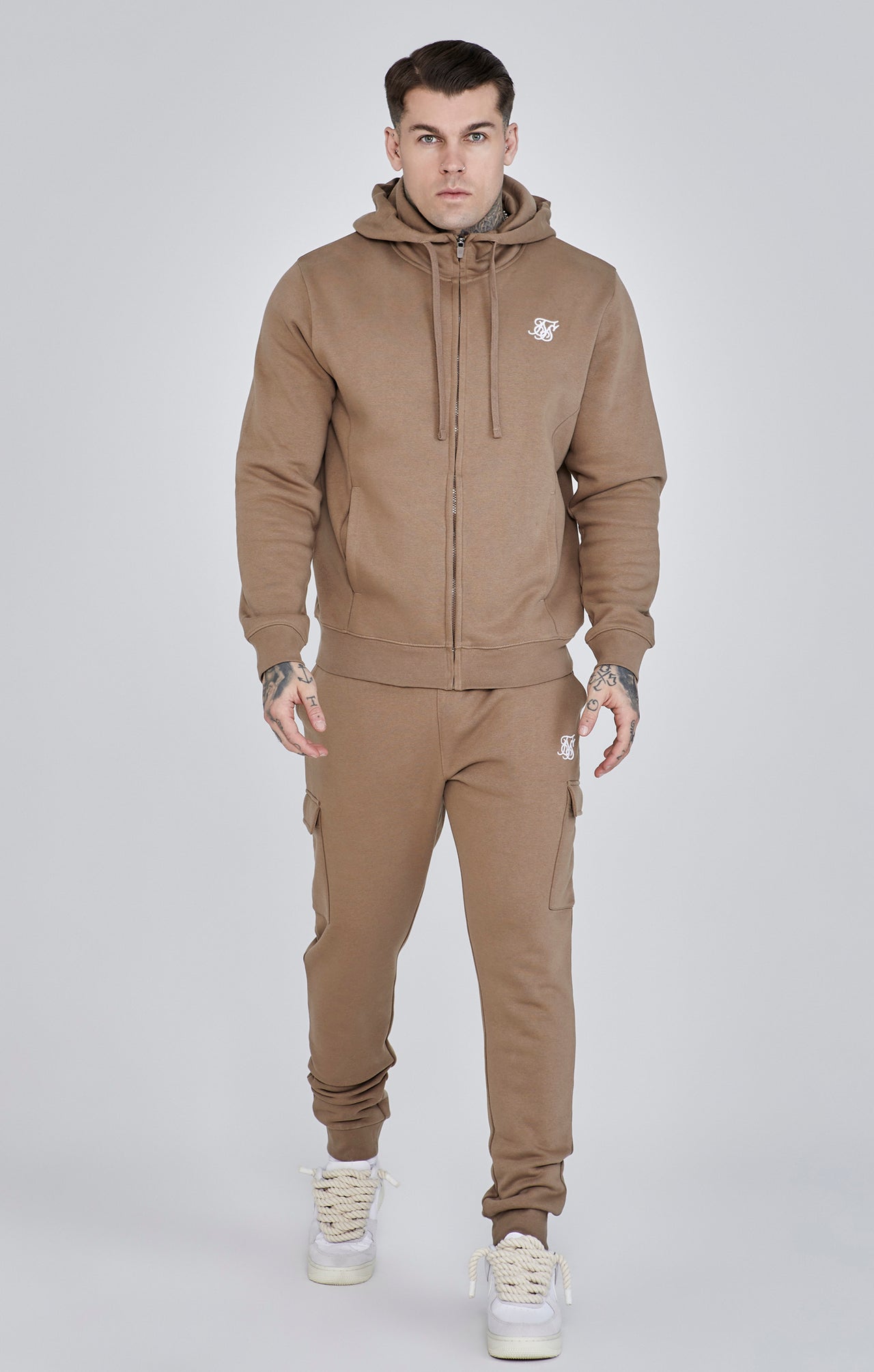 Essentials Cargo Joggers in Brown Pants SikSilk   