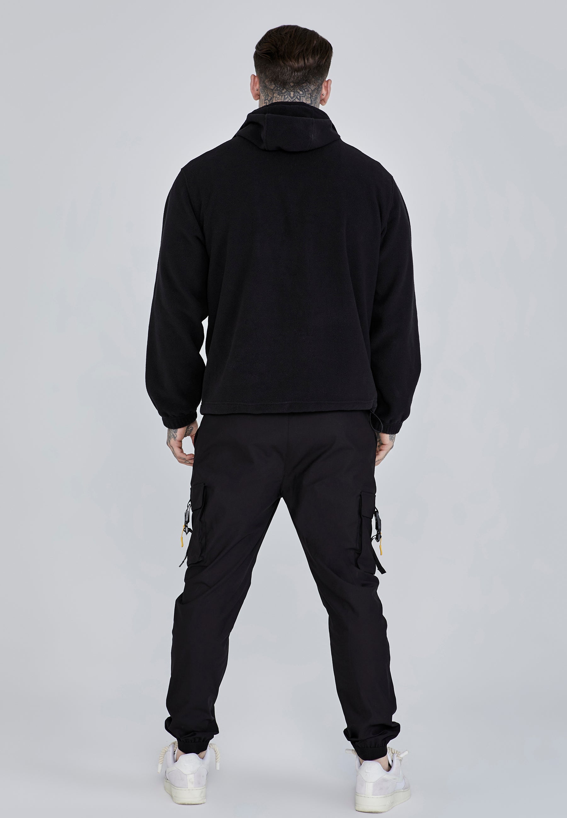 Polar Fleece Hoodie in Black Hoodie SikSilk   