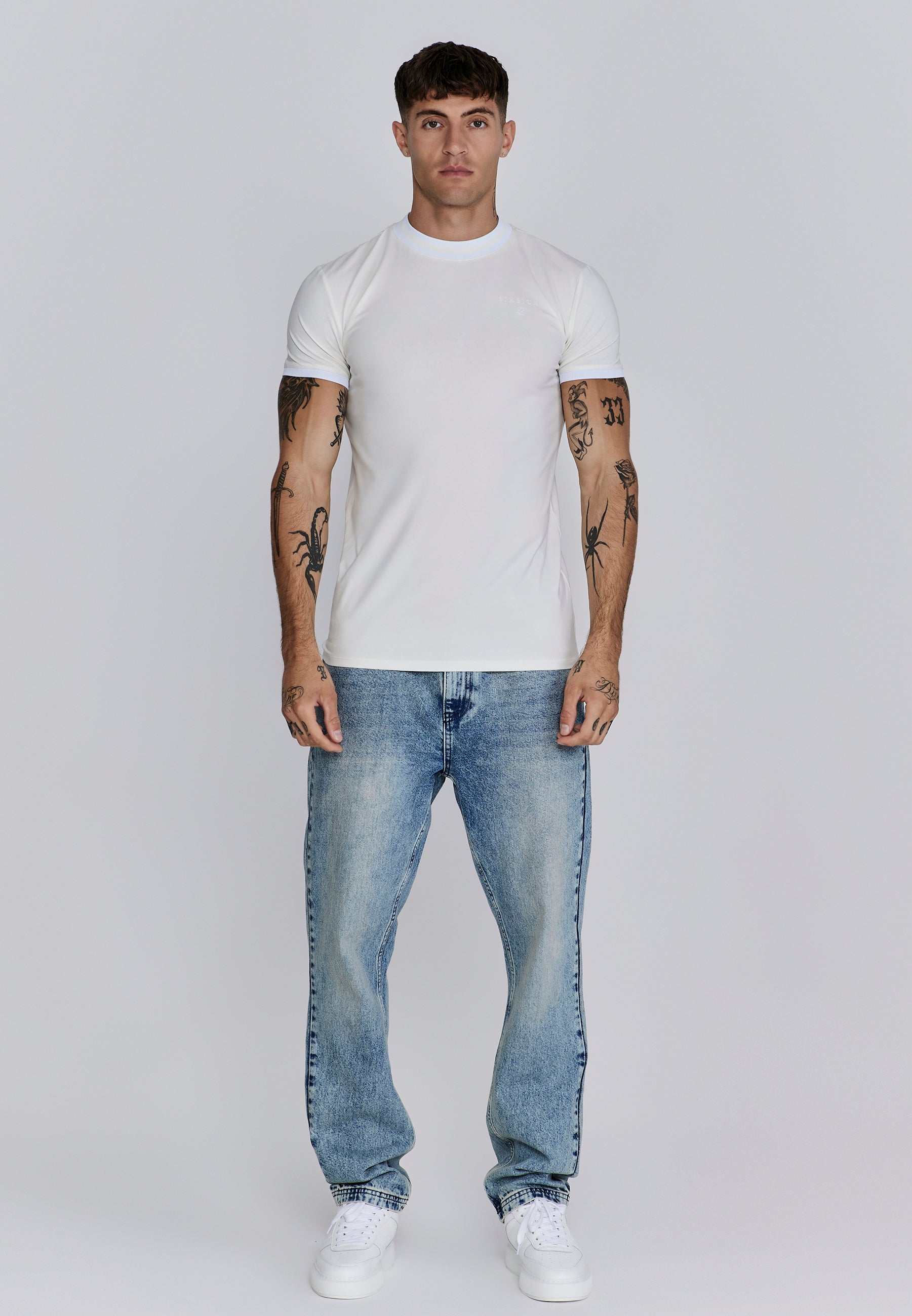 Wrestler T-Shirt in Ecru T-Shirts SikSilk