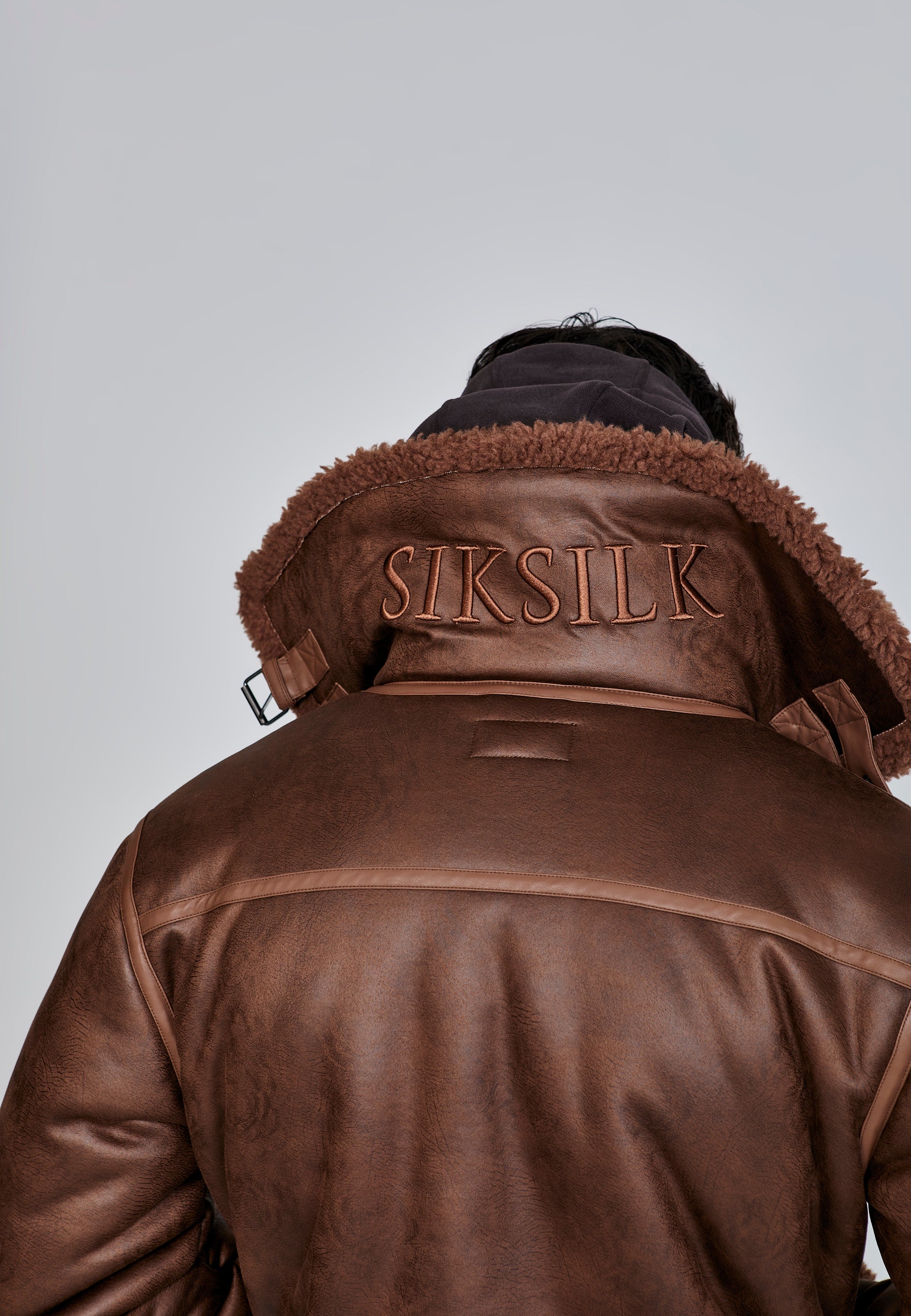 Aviator Jacket in Brown Jackets SikSilk   