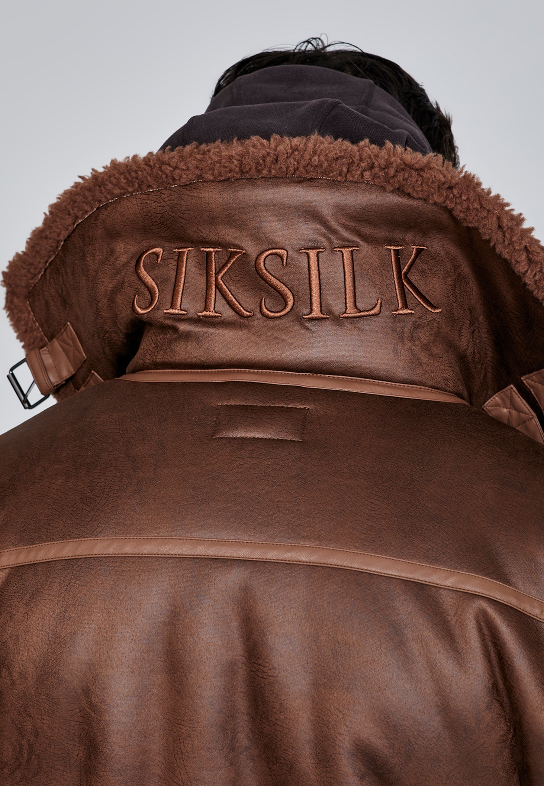 Aviator Jacket in Brown Jackets SikSilk   