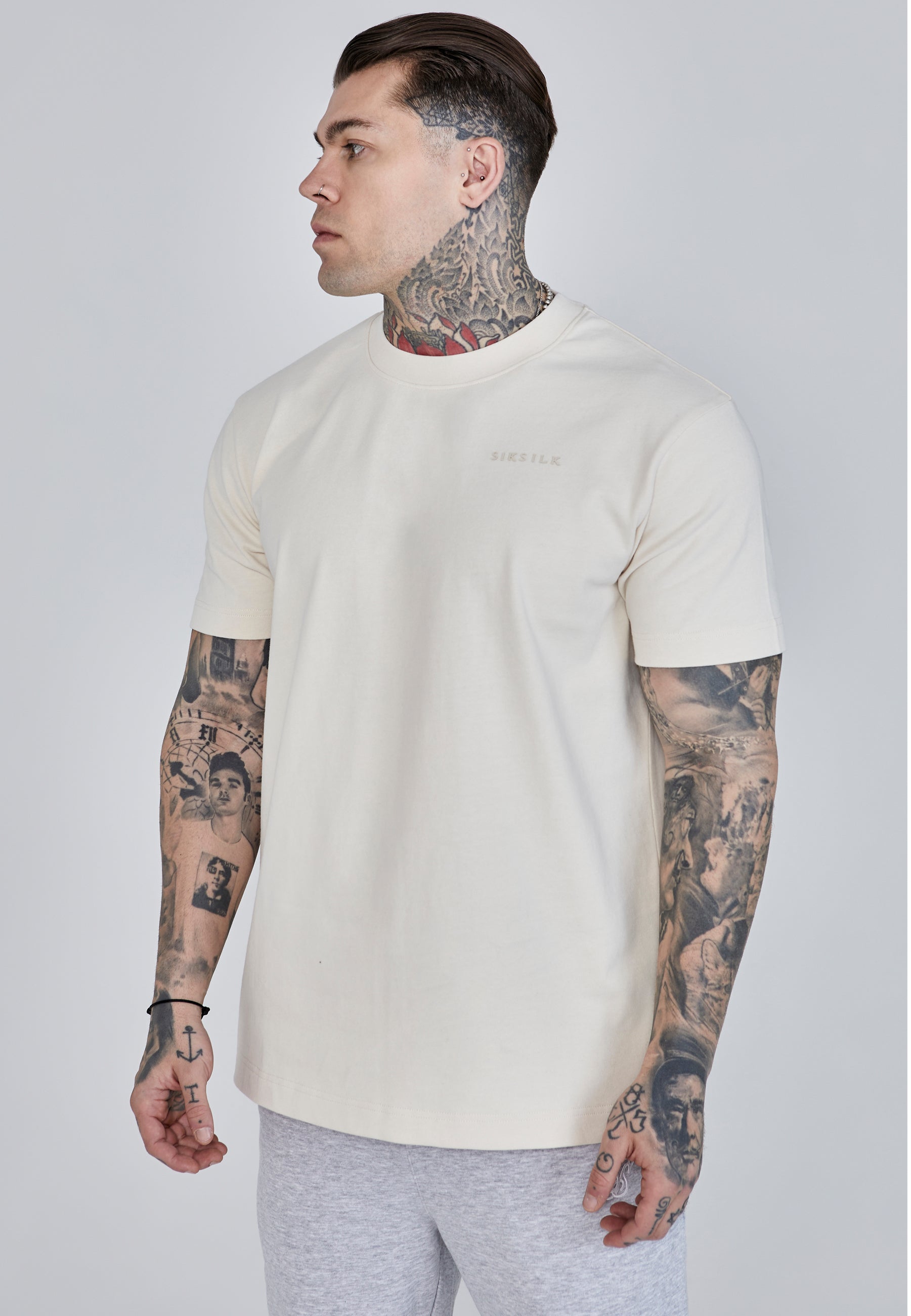 Filigree T-shirt in ecru T-shirts SikSilk   