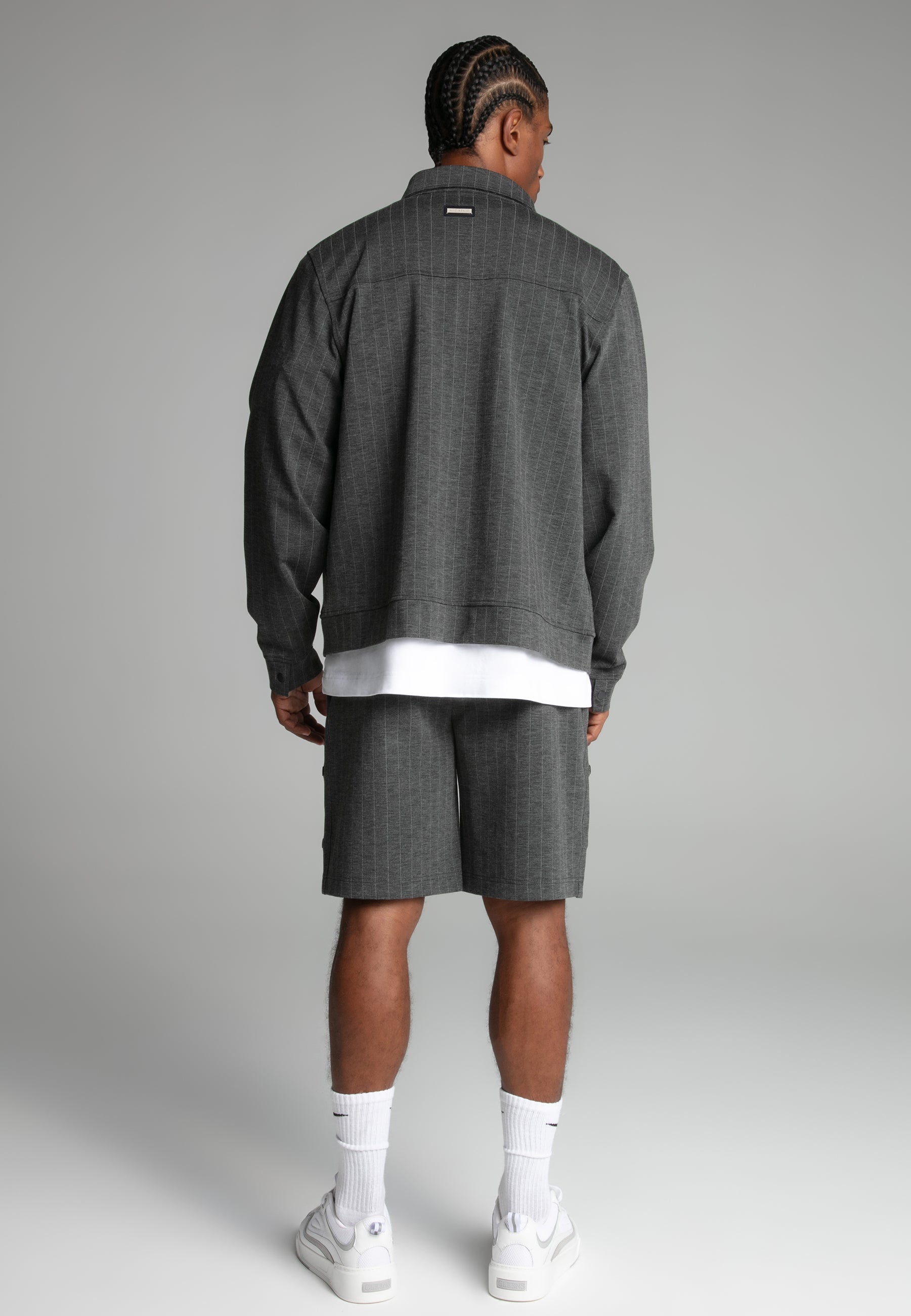 Pinstripe Jacket in Grey Jackets SikSilk