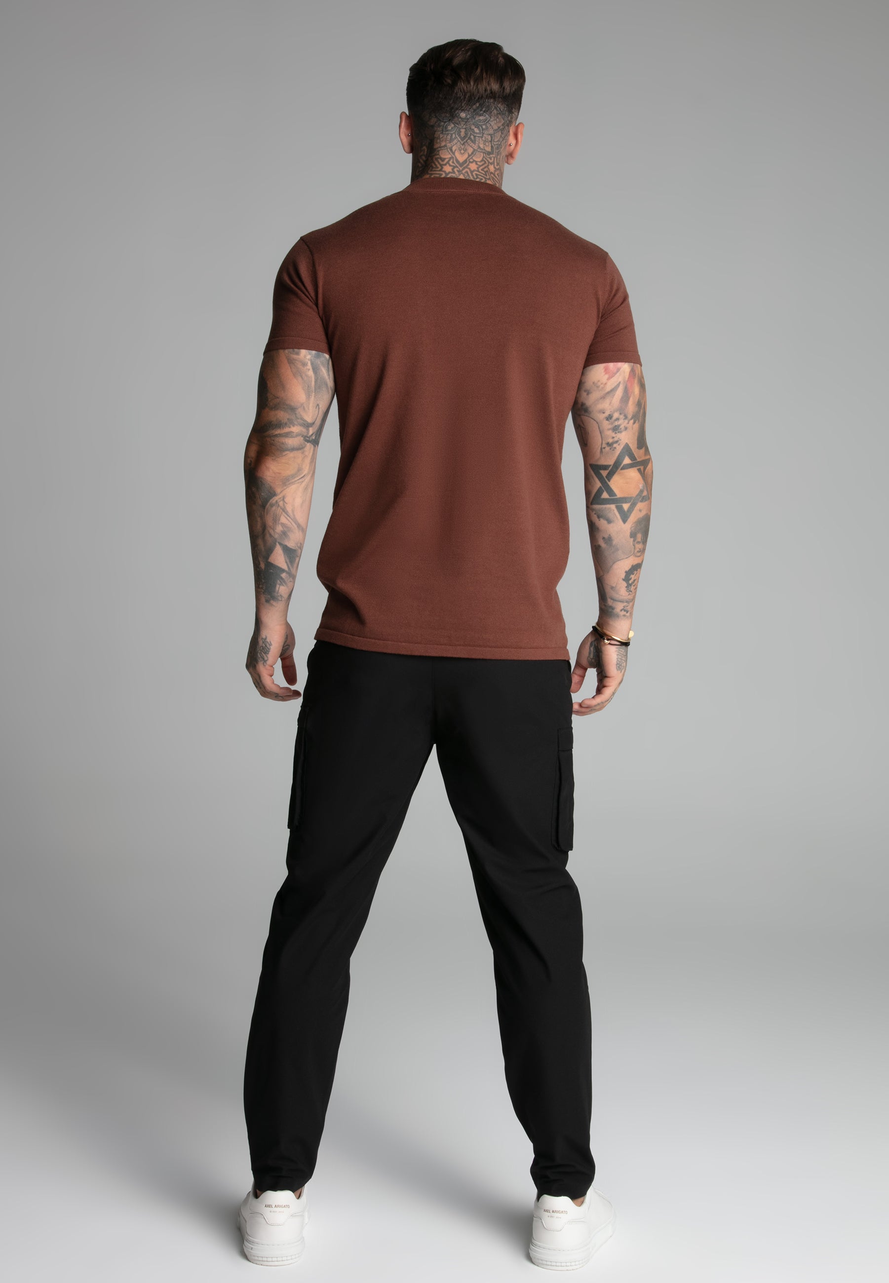 Muscle Fit T-Shirt in Brown T-Shirts SikSilk