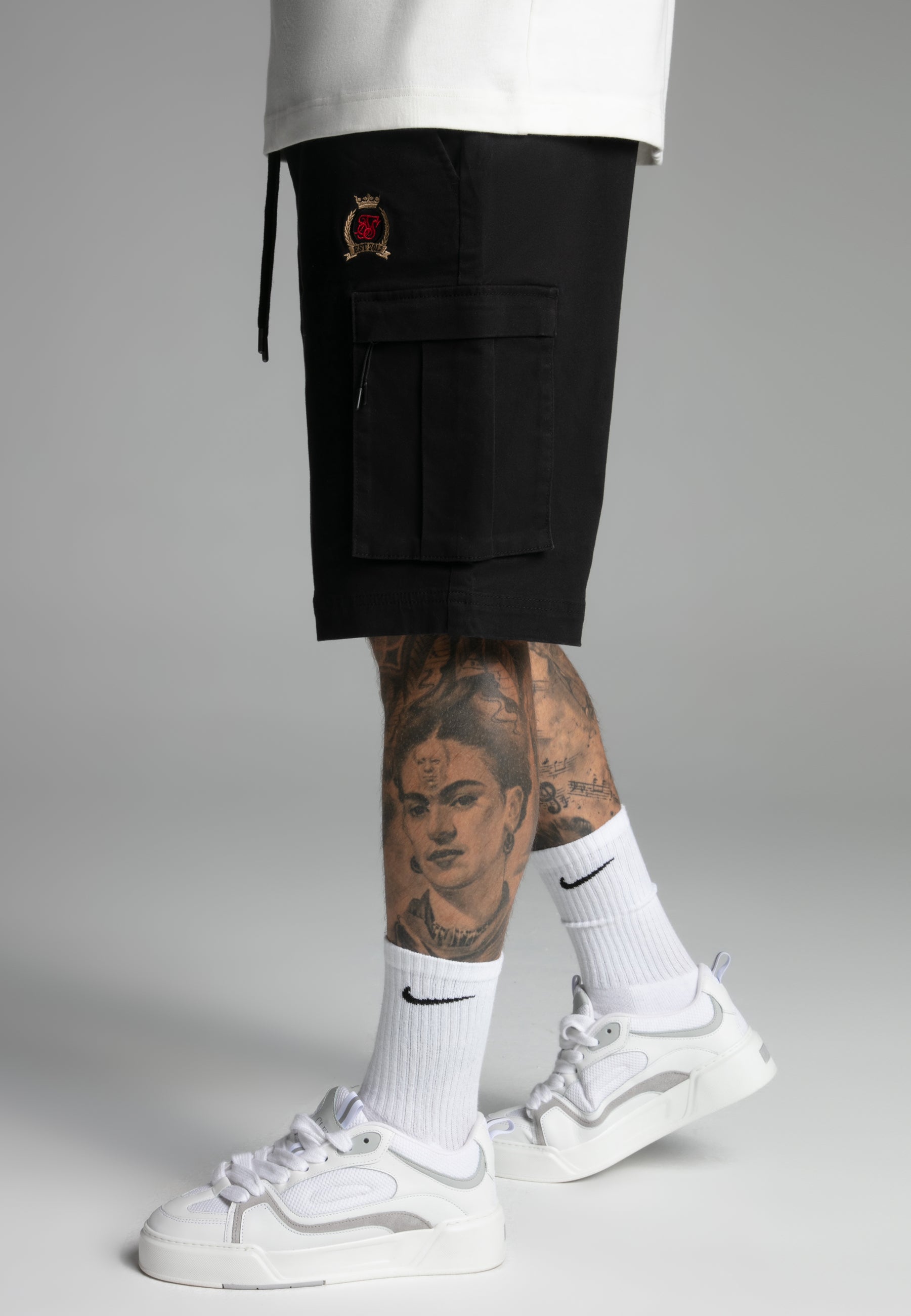 Cargo Shorts in Black Shorts SikSilk