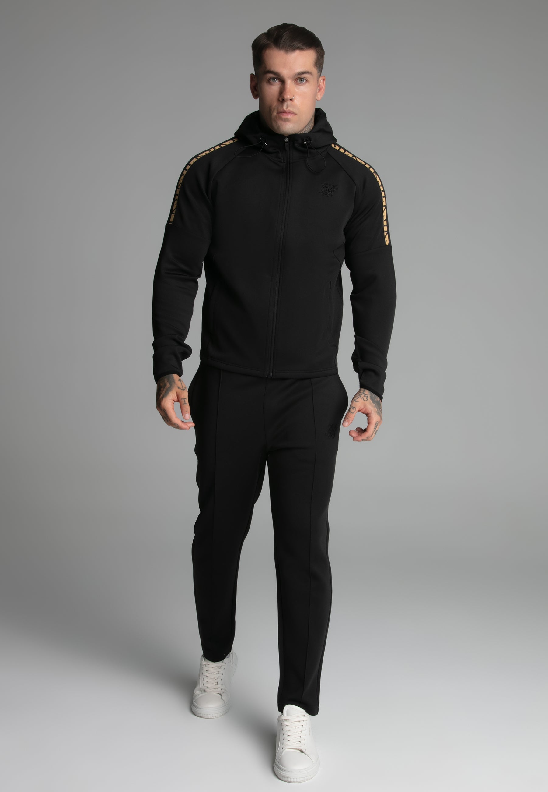 Full zip hoodie in black Sweat jackets SikSilk