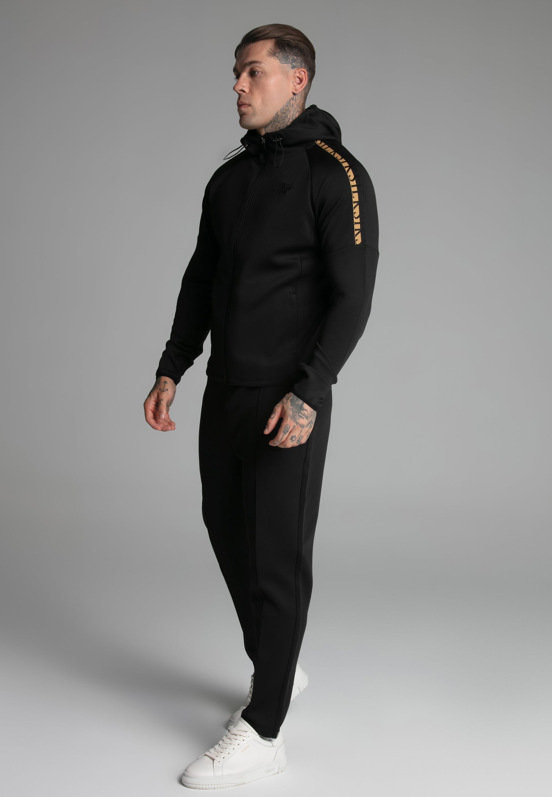 Full zip hoodie in black Sweat jackets SikSilk