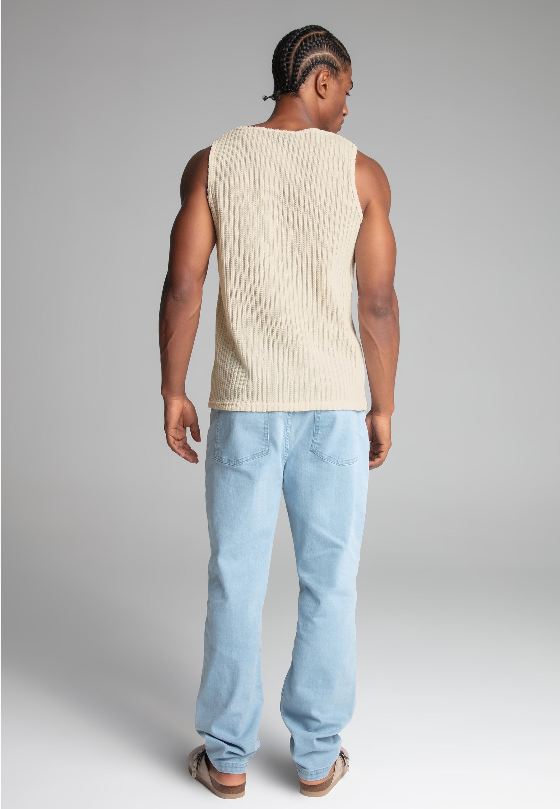 Textured Vest in Ecru T-Shirts SikSilk