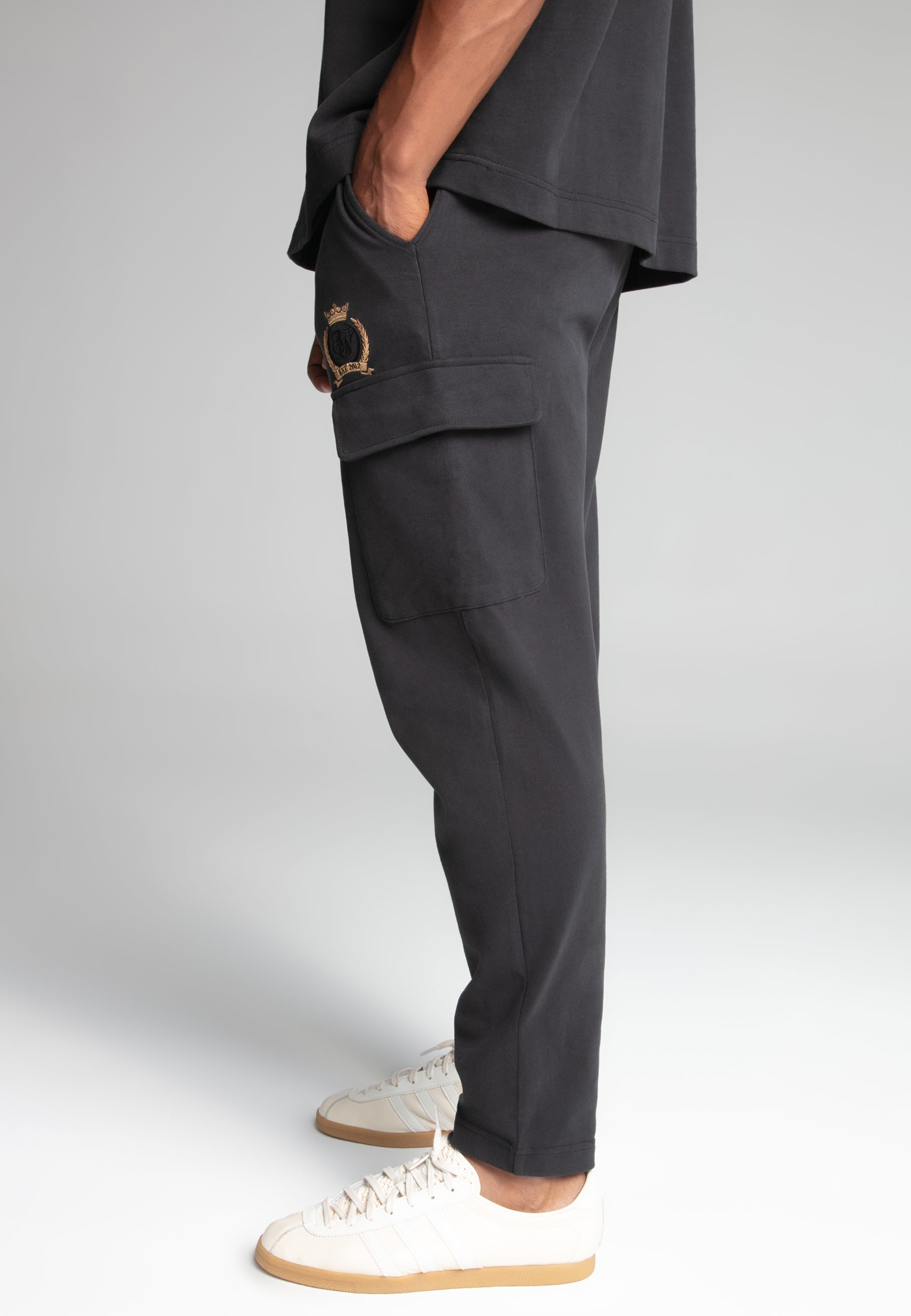 Crest Cargo Joggers in Black Pants SikSilk
