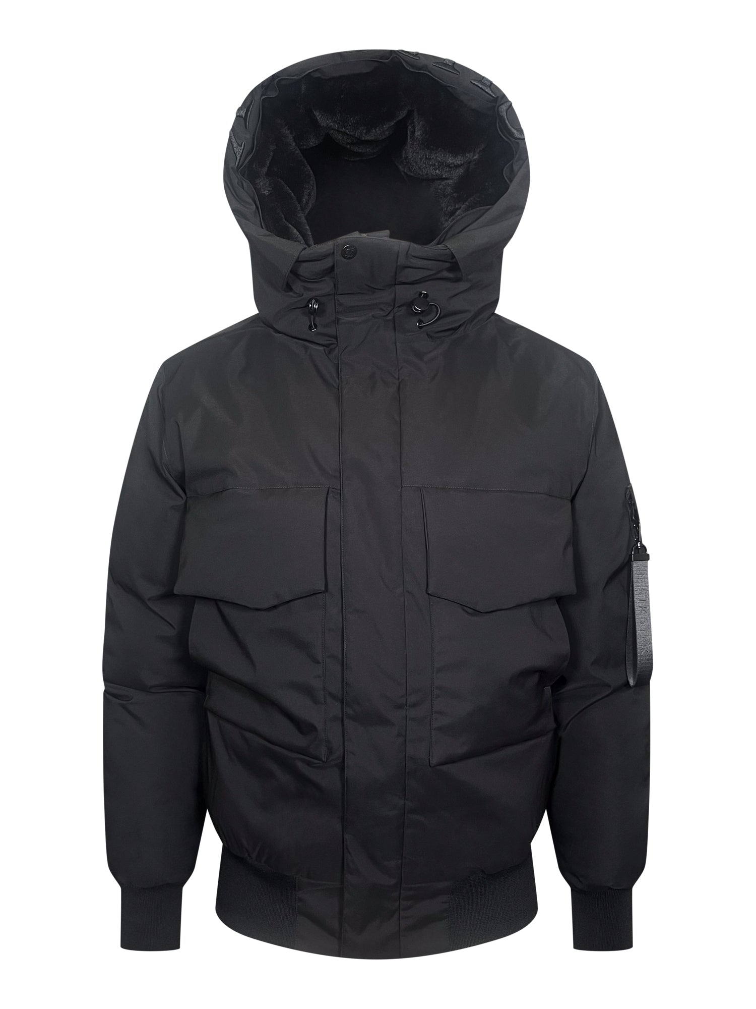 Hooded Bomber Jacket in Black