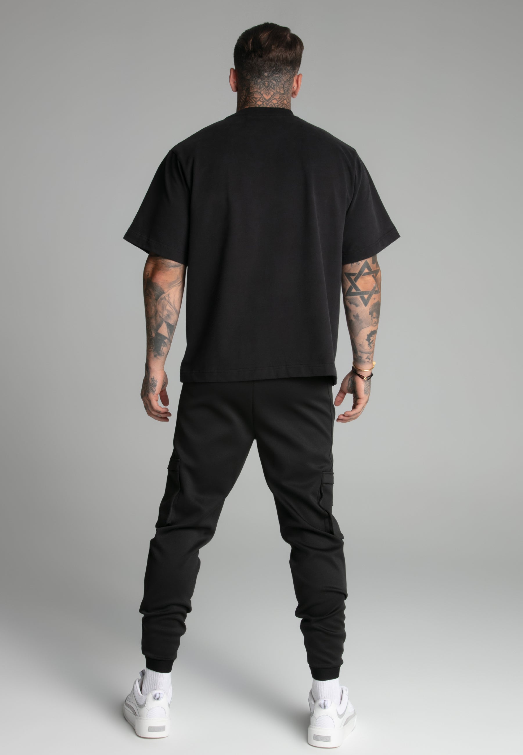 Cargo Joggers in Black Pants SikSilk