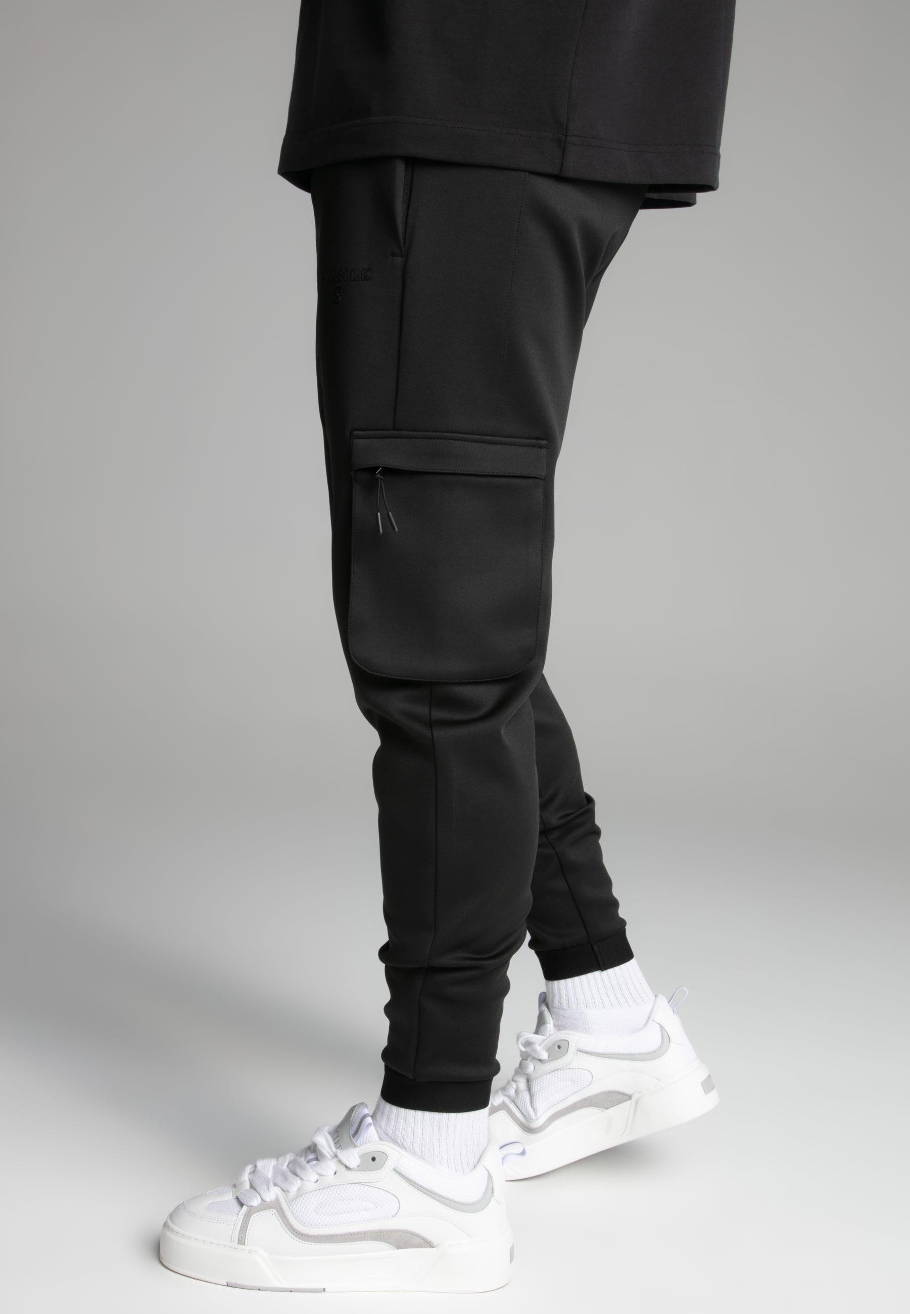 Cargo Joggers in Black Pants SikSilk