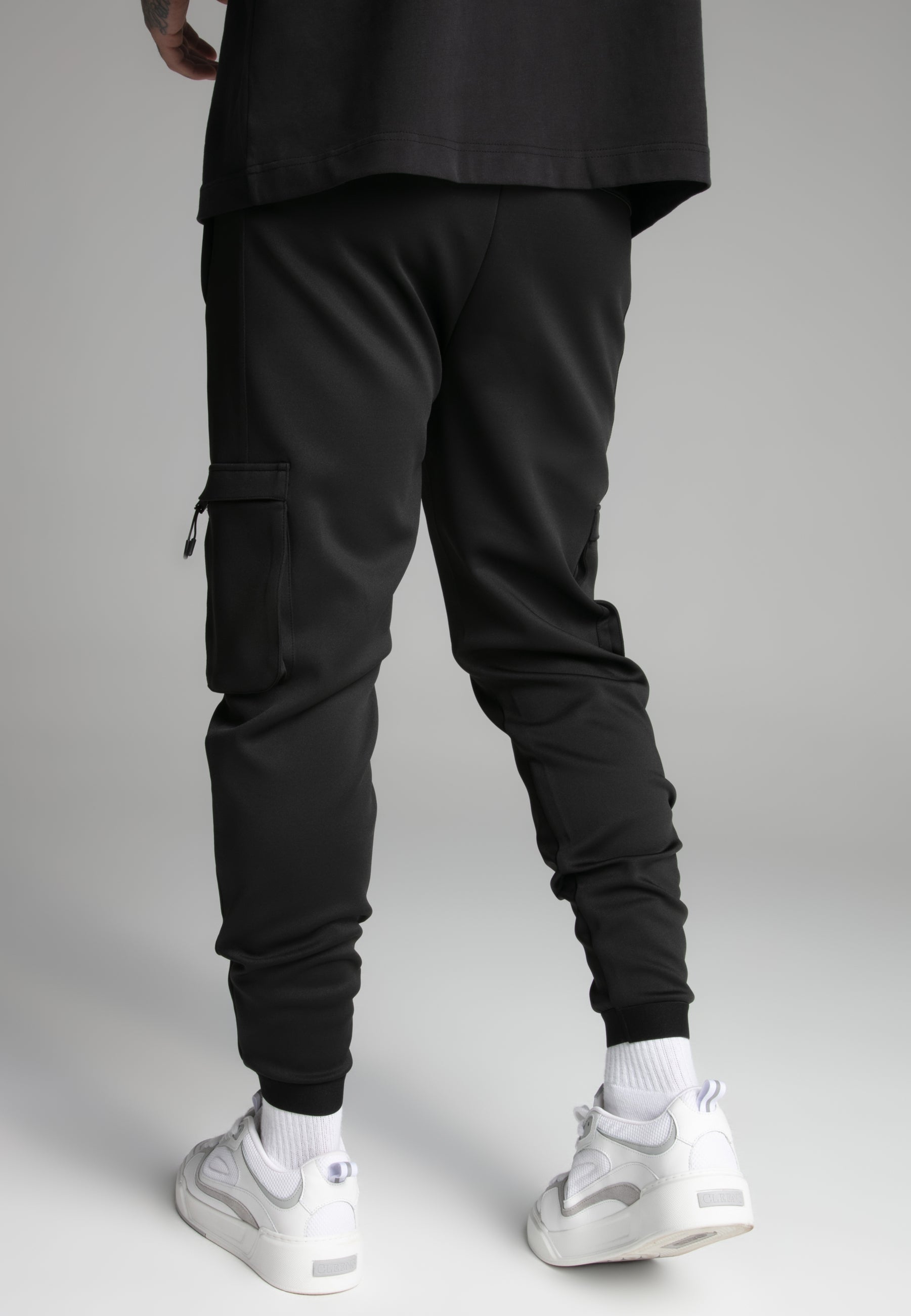 Cargo Joggers in Black Pants SikSilk